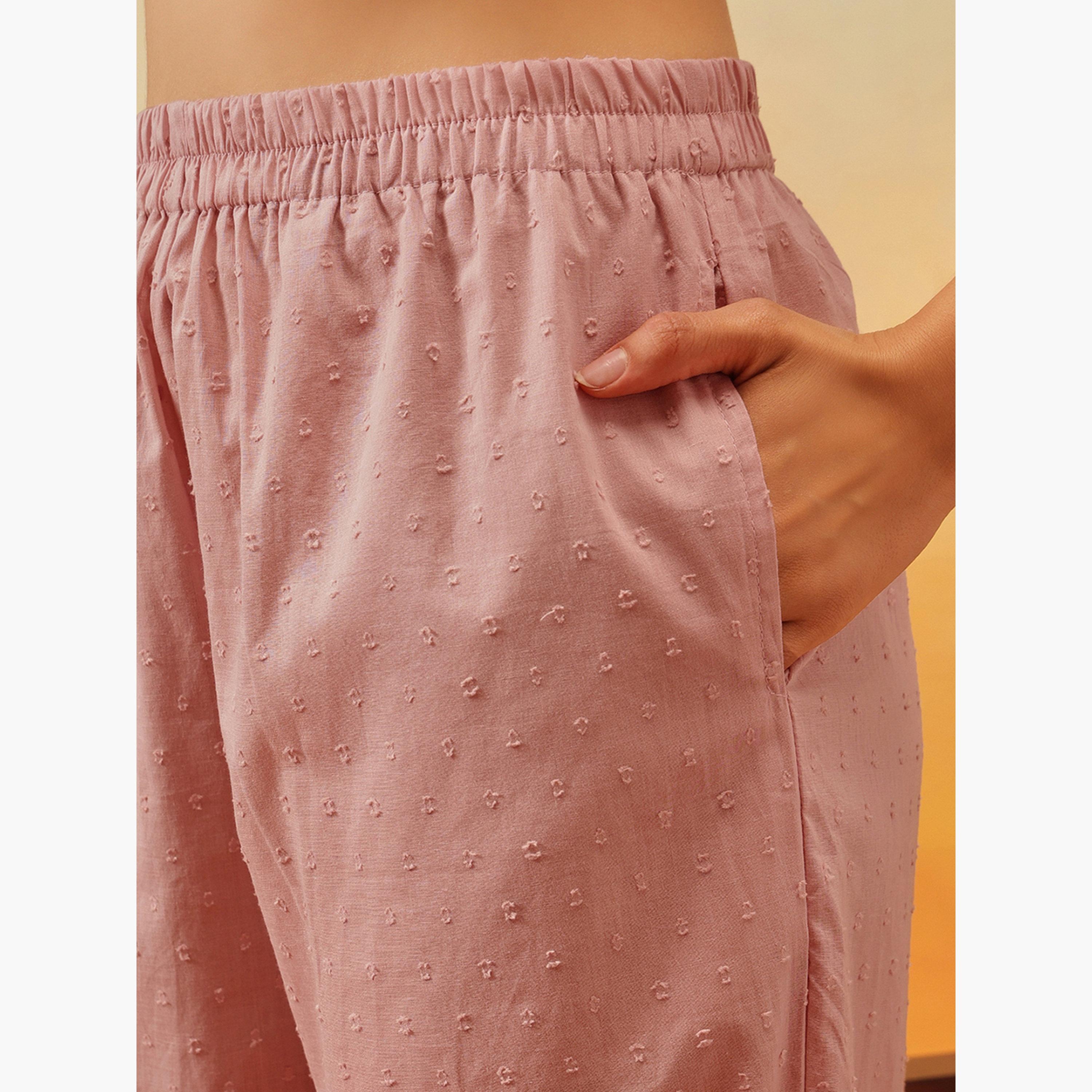Clovia Dobby Weave Buttoned Shirt and Pyjama Set-women-clothing-nightwear-pyjamas-longsets-image-5