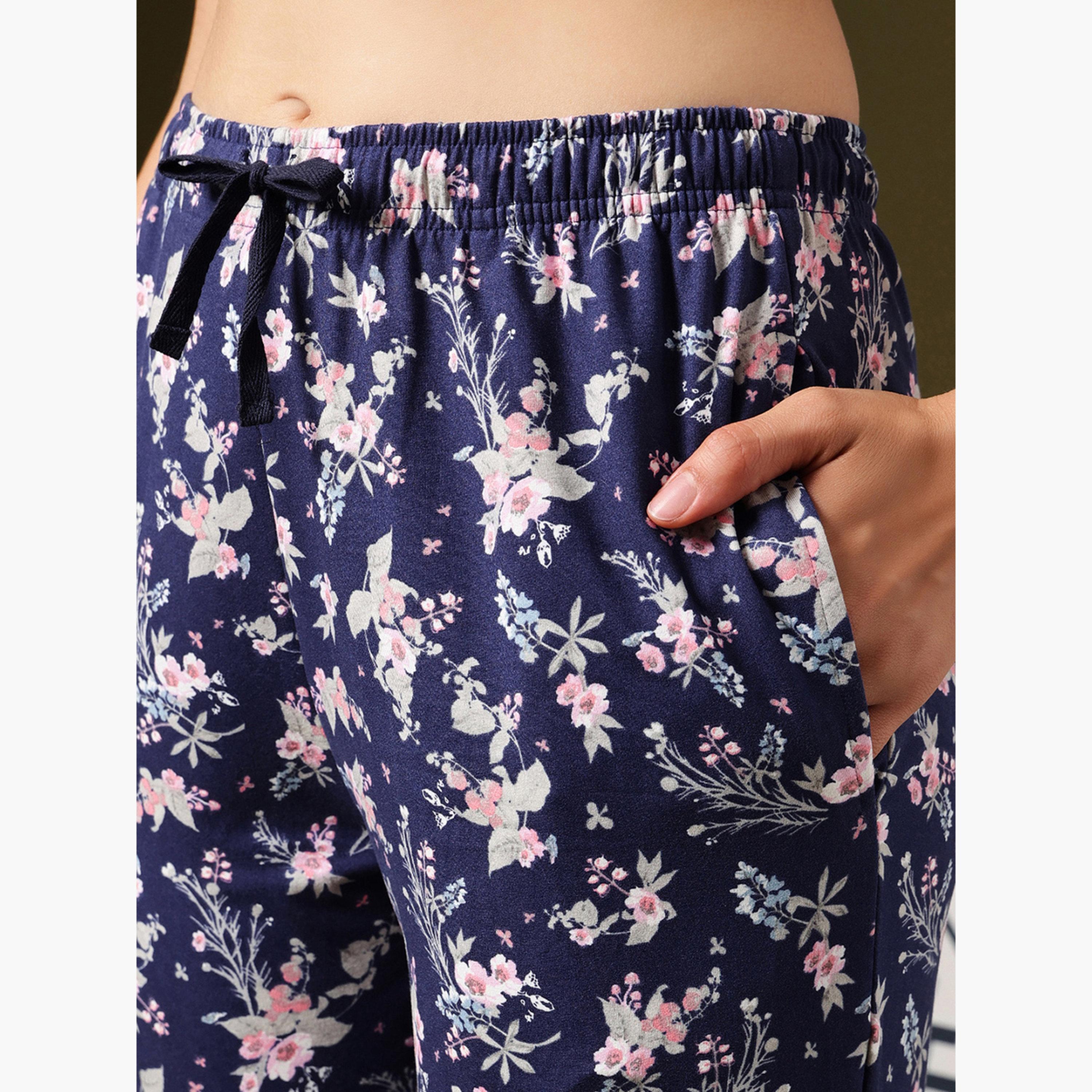 Clovia Floral Print Button-Down Shirt and Pyjama Set-women-clothing-nightwear-pyjamas-longsets-image-5