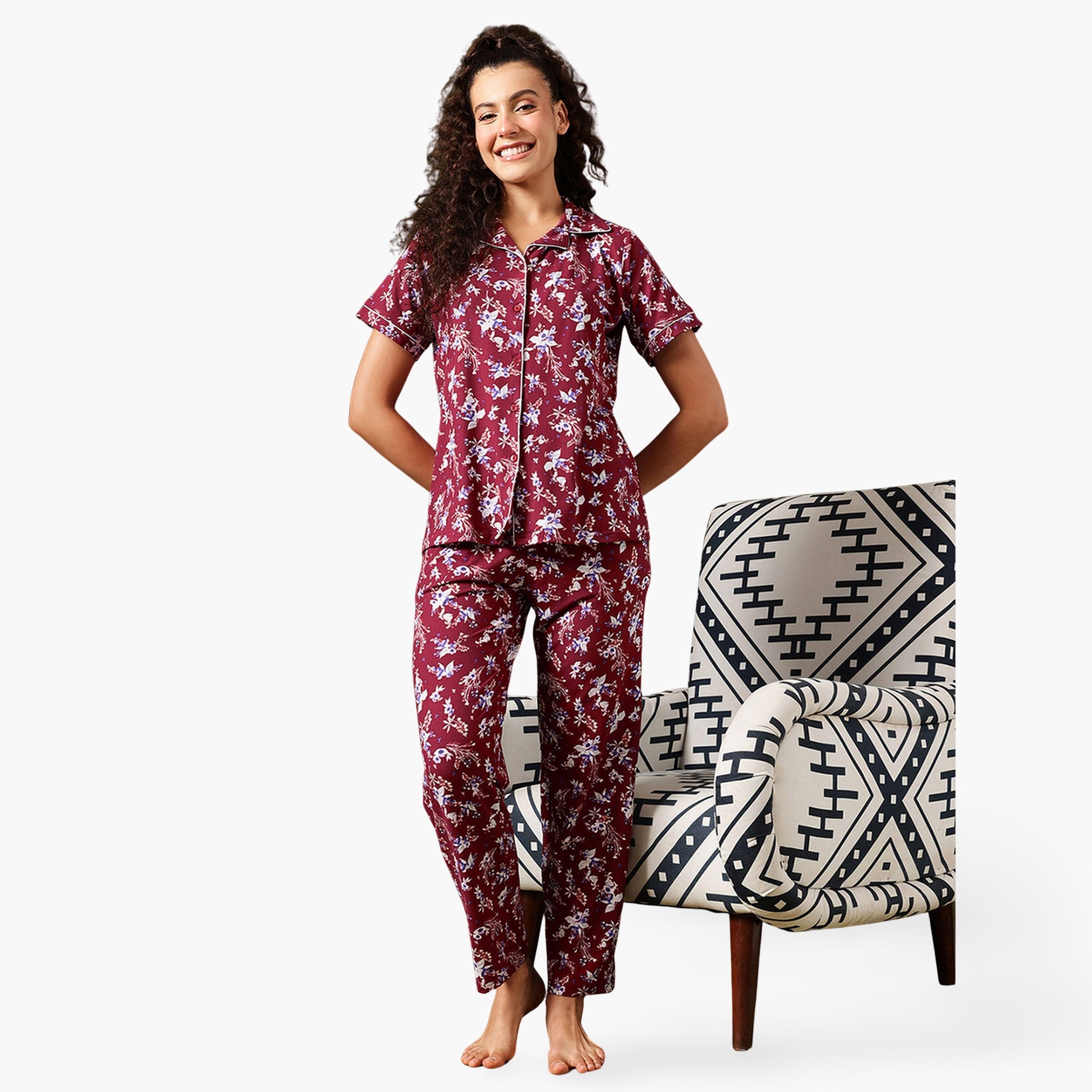 كلوفيا - بيجاما بطبعة زهور-women-clothing-nightwear-pyjamas-longsets-image-1