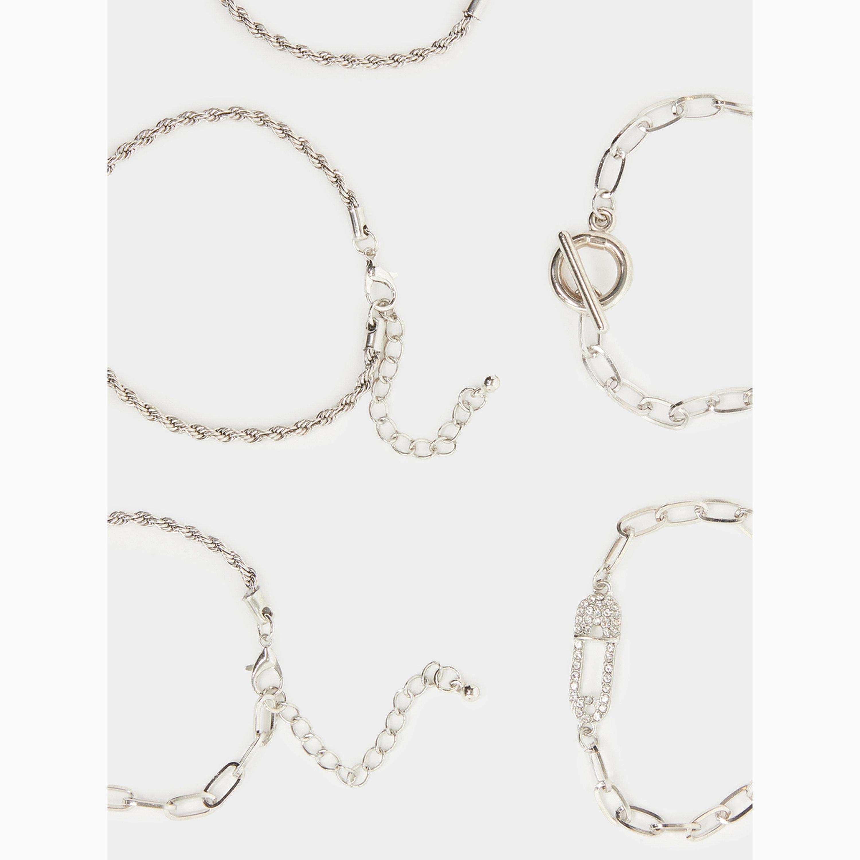 Styli Set of 5 - Silver Chain Bracelet-women-watchesandjewellery-jewellery-banglesandbracelets-image-3