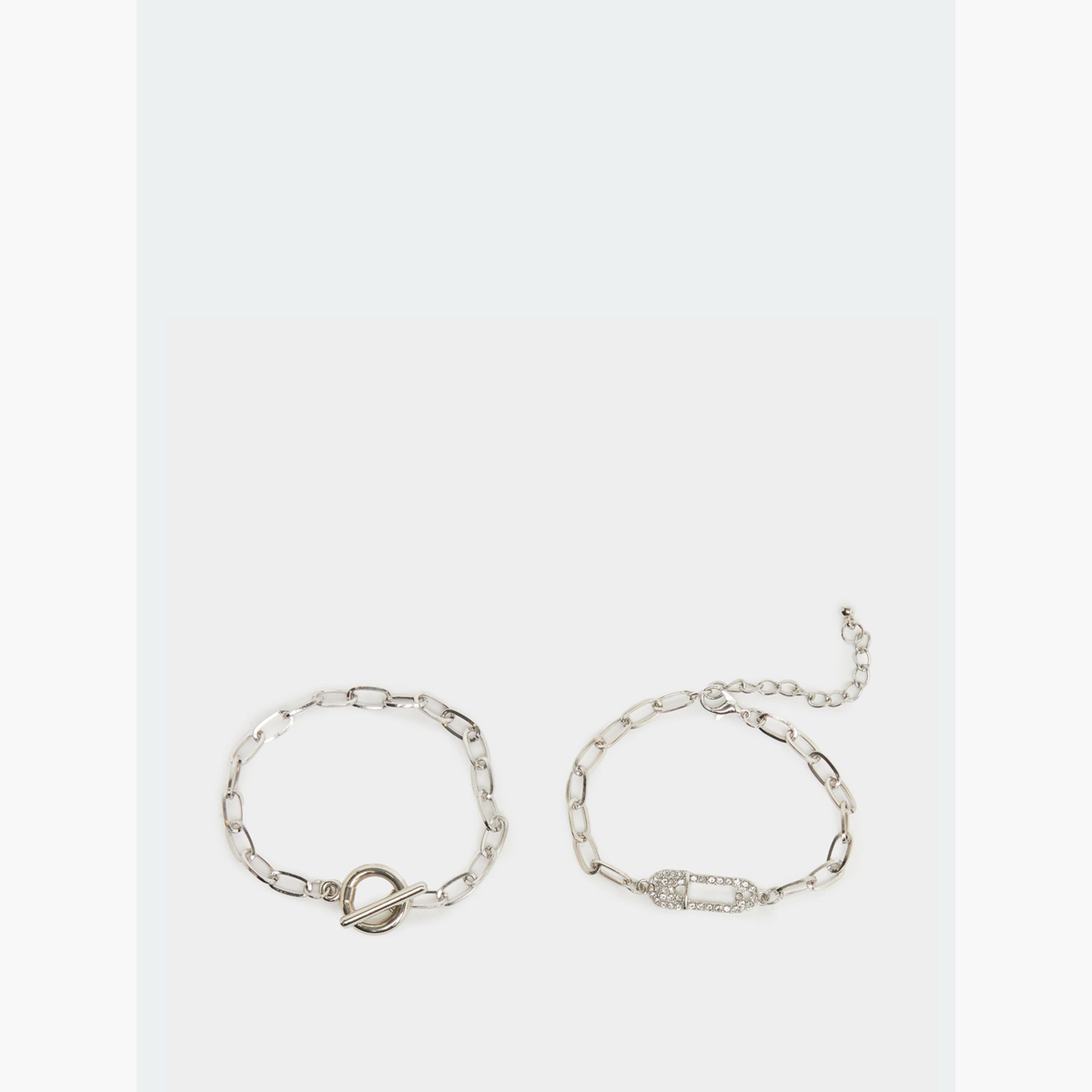 Styli Set of 5 - Silver Chain Bracelet-women-watchesandjewellery-jewellery-banglesandbracelets-image-4