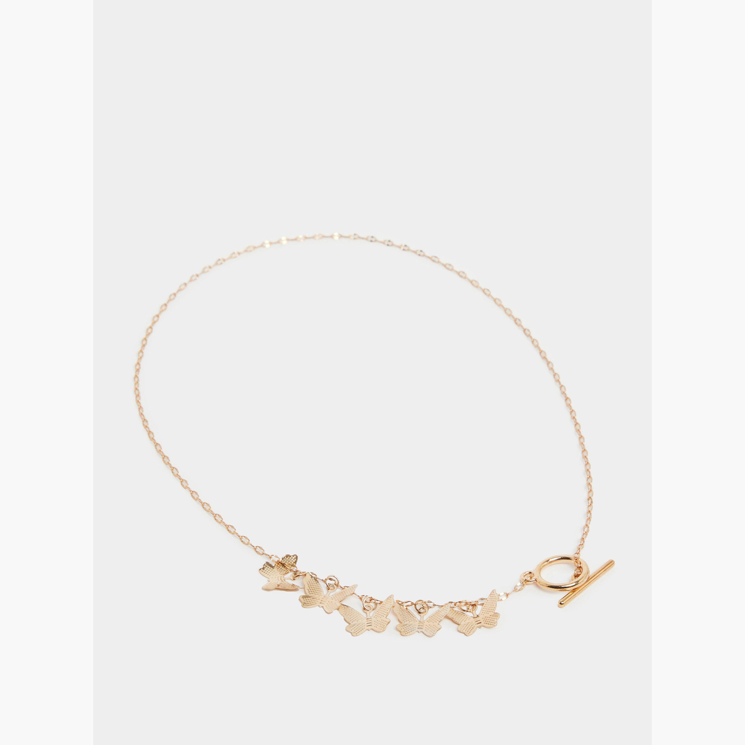 عقد مزين بحلية على شكل فراشة-women-watchesandjewellery-jewellery-necklacesandpendants-image-1