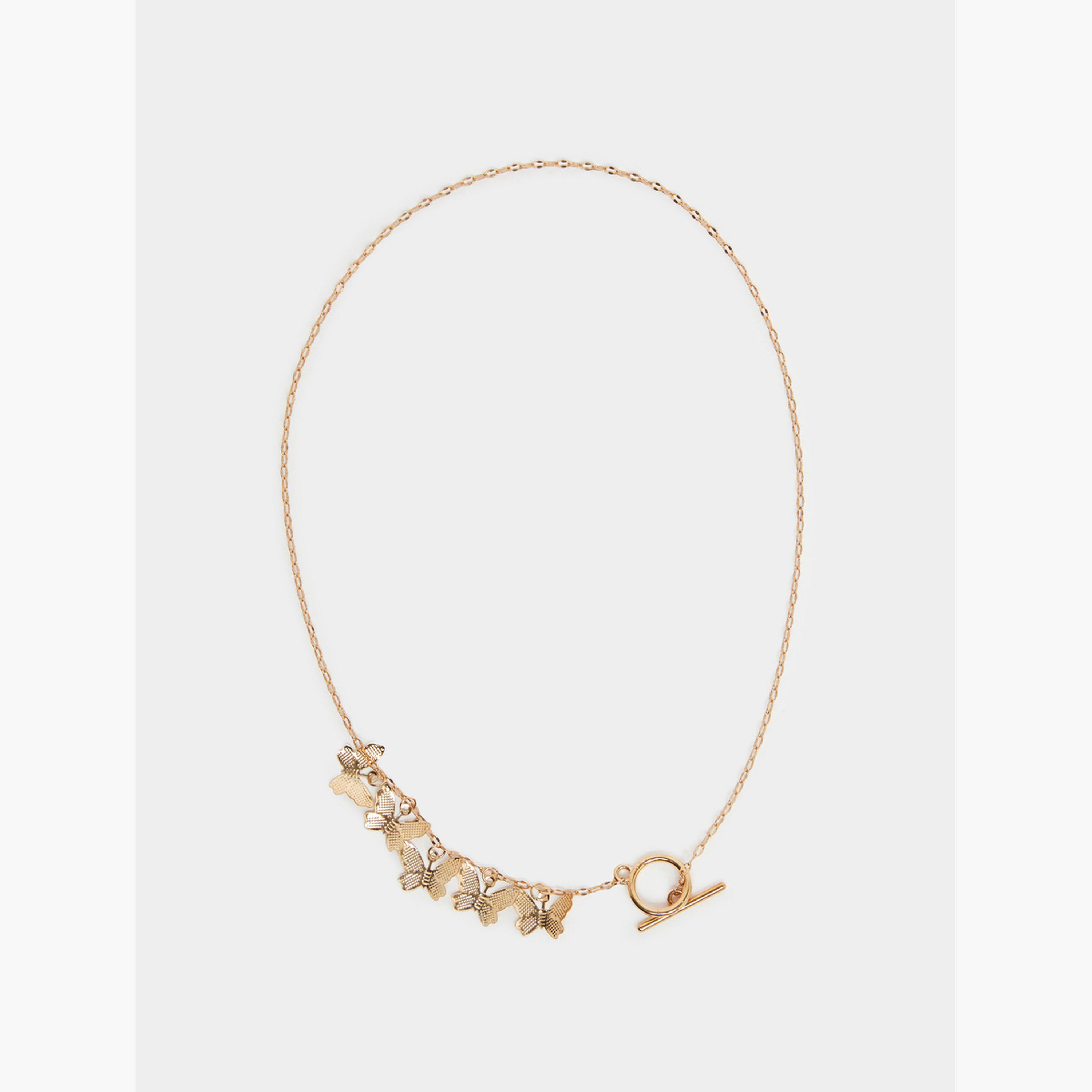 Styli Gold Butterfly Pendant Necklace-women-watchesandjewellery-jewellery-necklacesandpendants-image-2