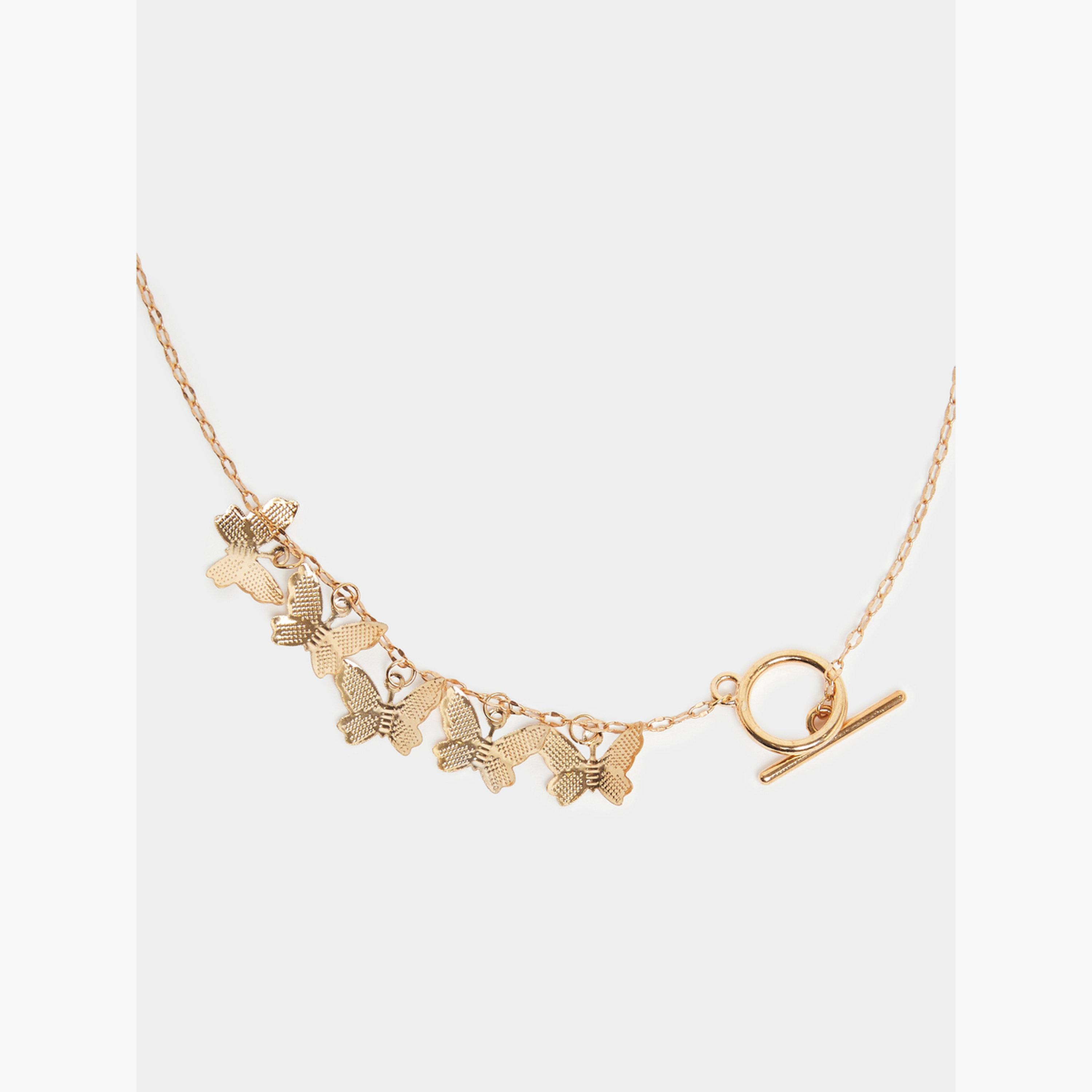 Styli Gold Butterfly Pendant Necklace-women-watchesandjewellery-jewellery-necklacesandpendants-image-3