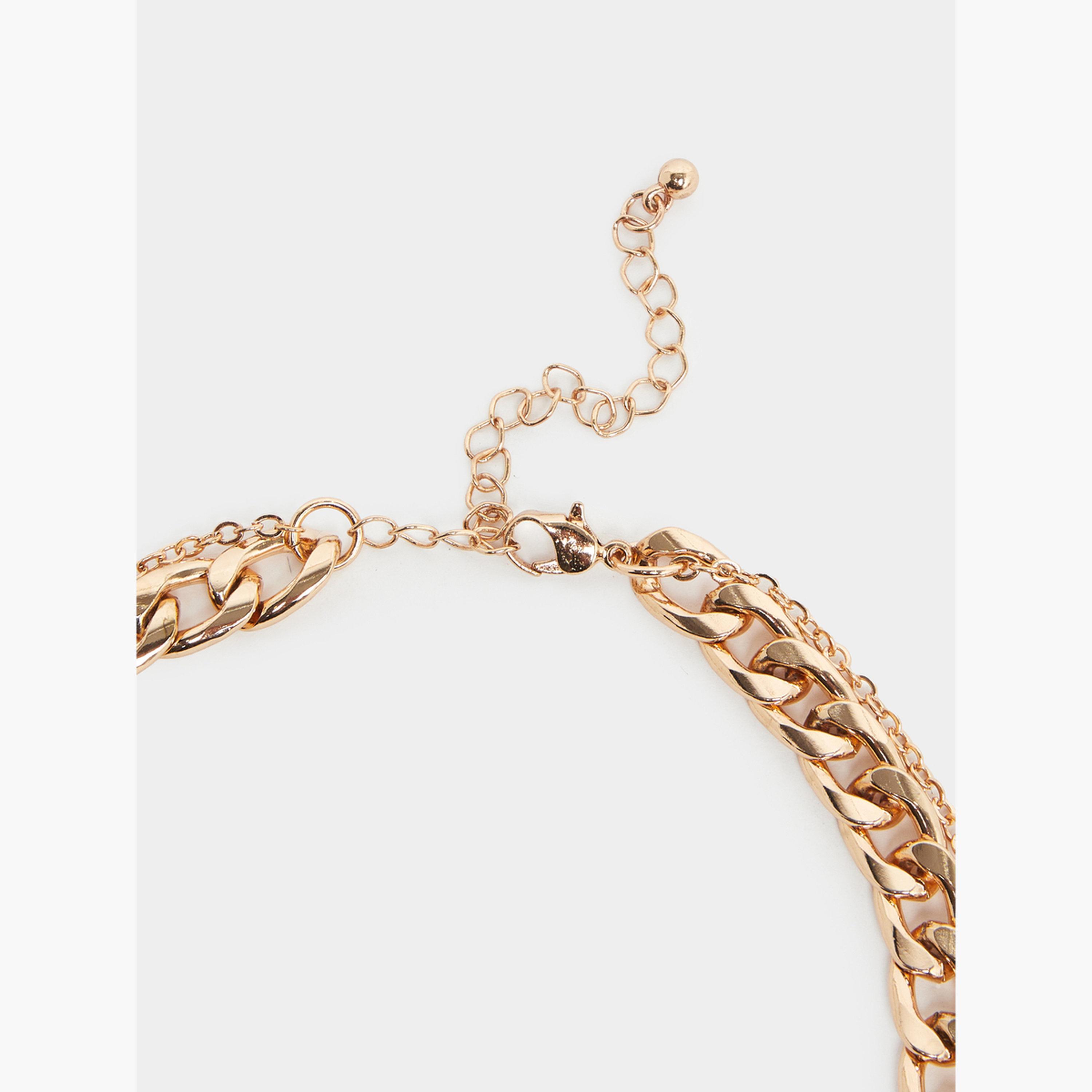 عقد طبقات ذهبي مزين بتعليقات-women-watchesandjewellery-jewellery-necklacesandpendants-image-4