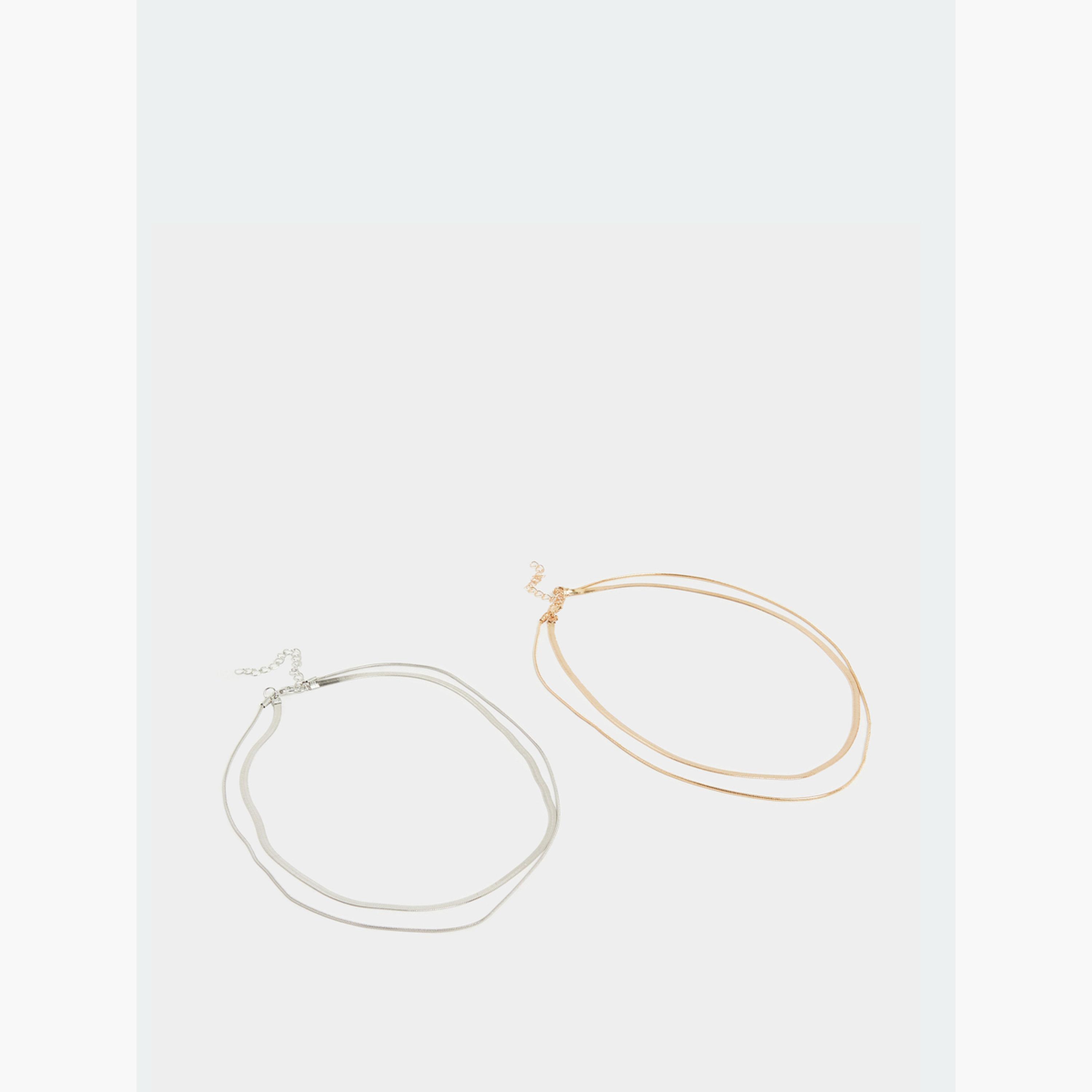 Styli Dual-Tone Layered Chain Necklace Set-women-watchesandjewellery-jewellery-necklacesandpendants-image-2