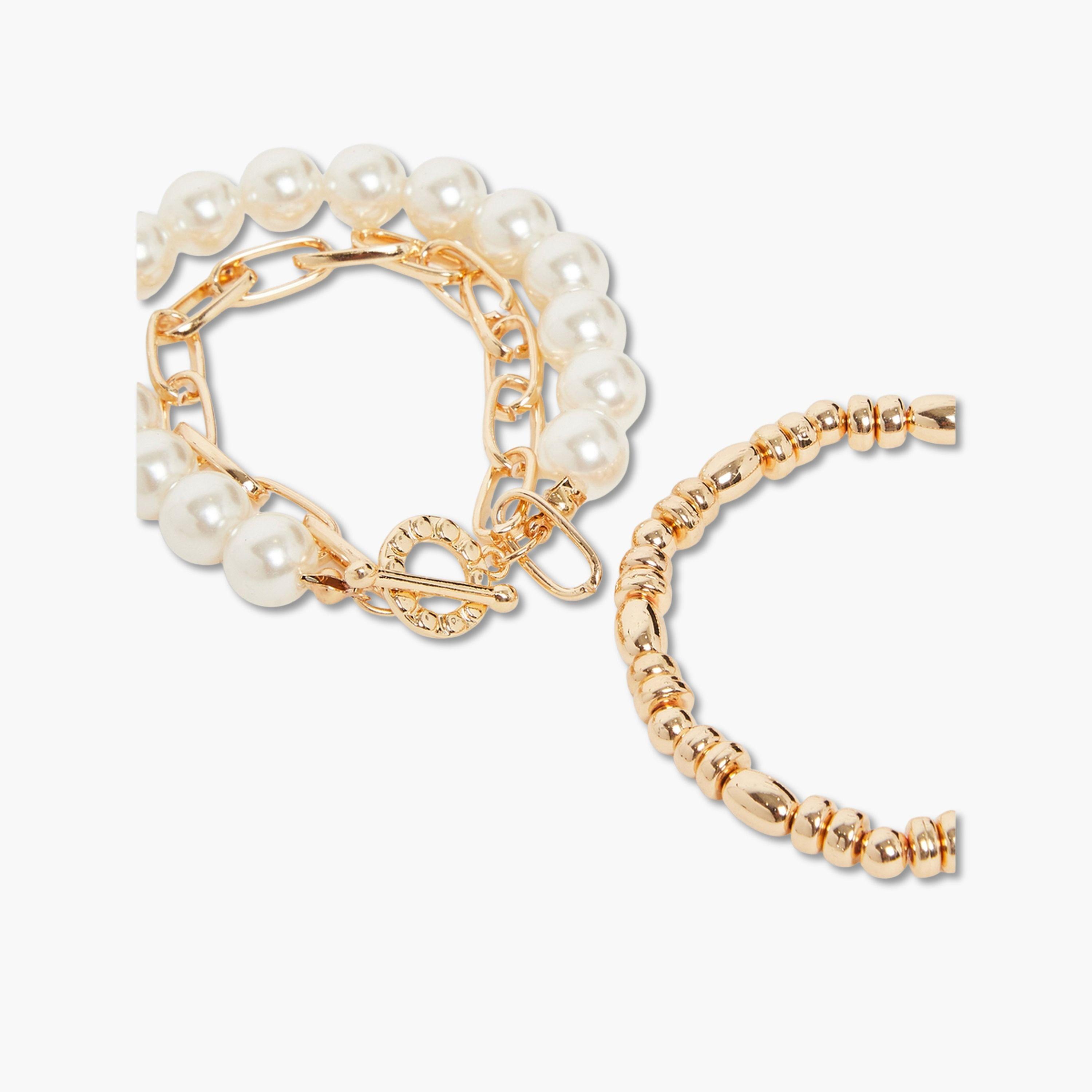 طقم أساور مزينة بخرز من 4 قطع-women-watchesandjewellery-jewellery-banglesandbracelets-image-2