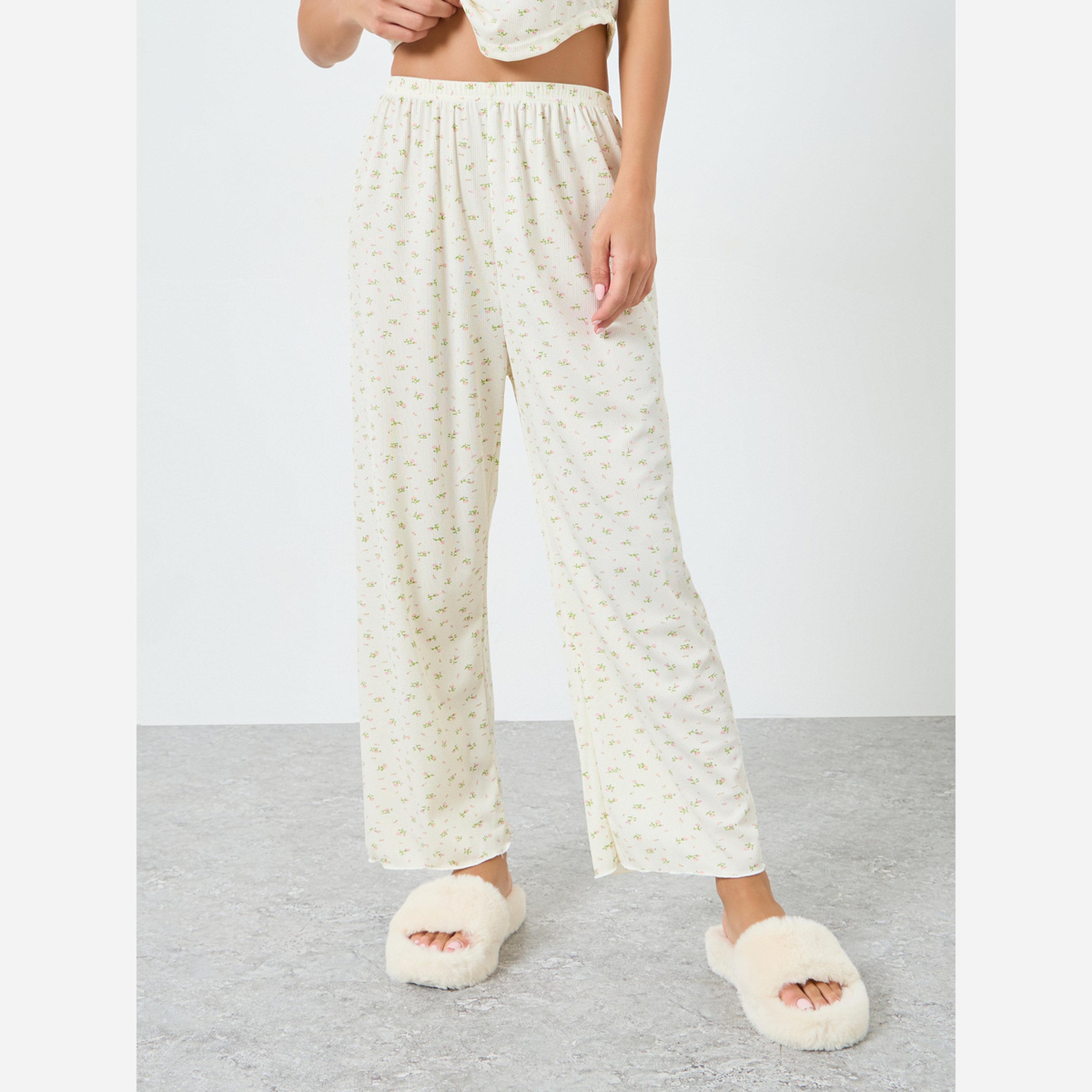 Styli 3 PACK DITSY FLORAL PLACKET LACE DETAIL CAMI BUTTON THROUGH SHIRT & PJ LONG SET-women-clothing-nightwear-pyjamas-longsets-image-6