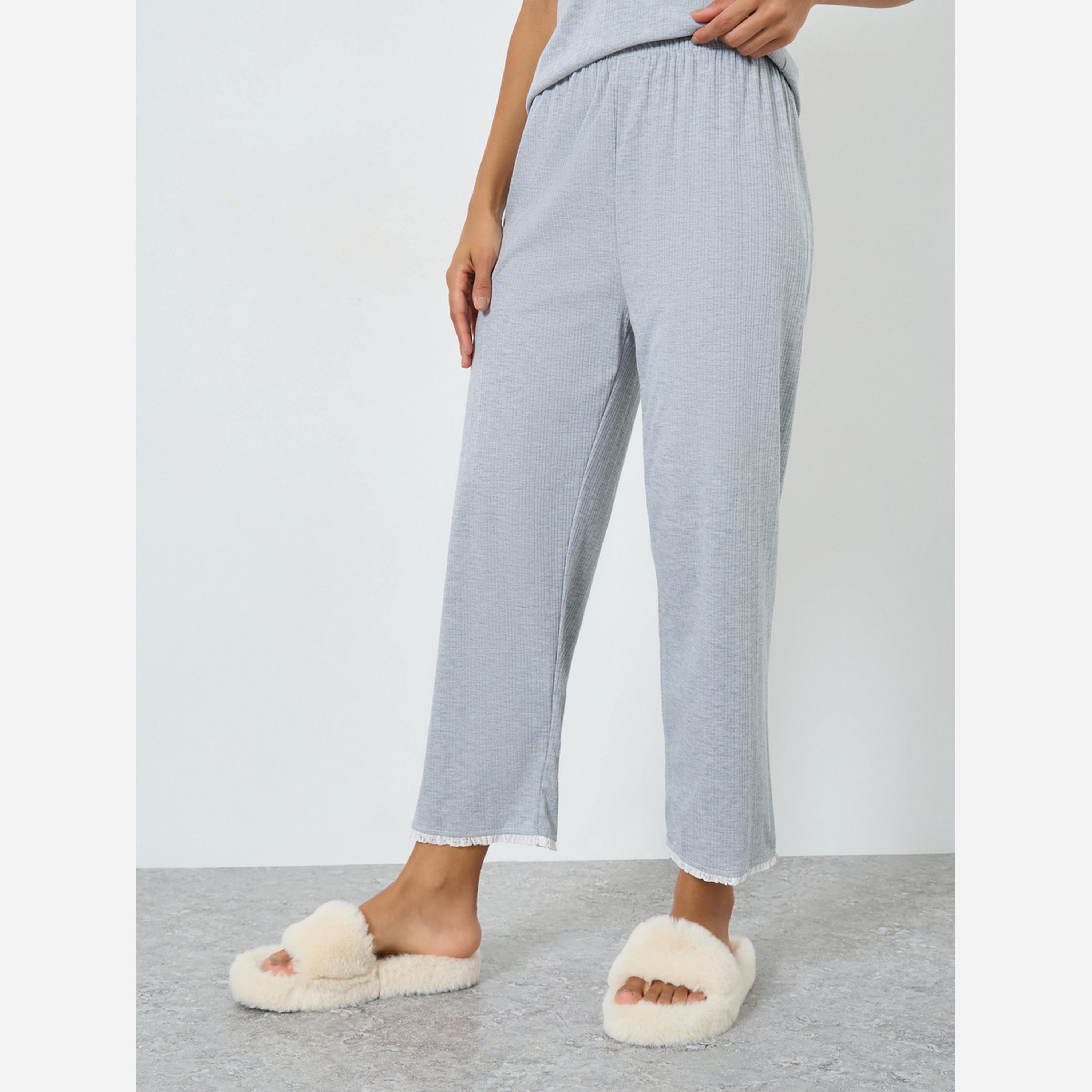Styli Pack of 3 - Ruched Front Lace Detail Cami, Shirt and Pyjama-women-clothing-nightwear-pyjamas-longsets-image-5