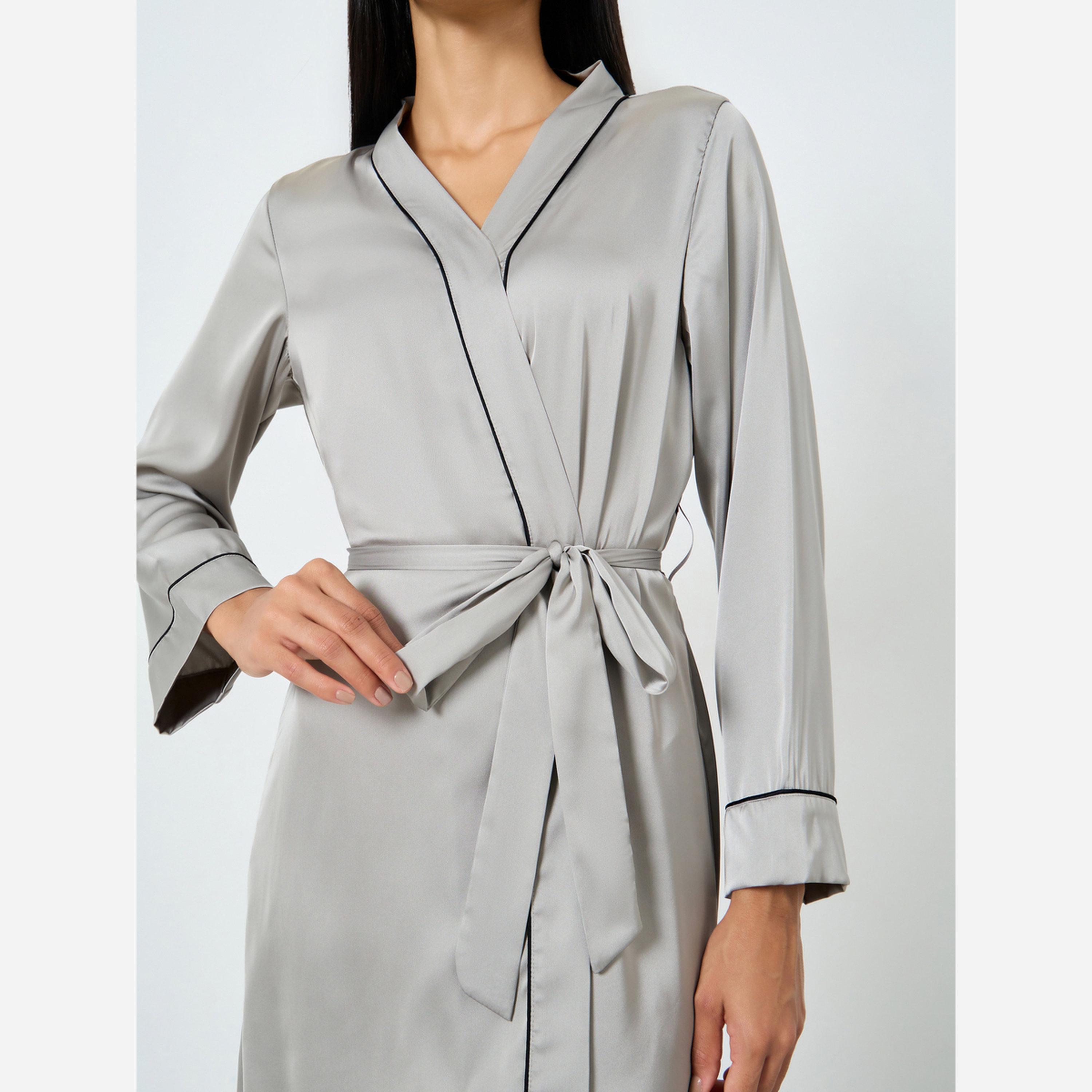ستايلي - روب ساتان مزين بحواف متدرجة الألوان-women-clothing-nightwear-robes-image-3
