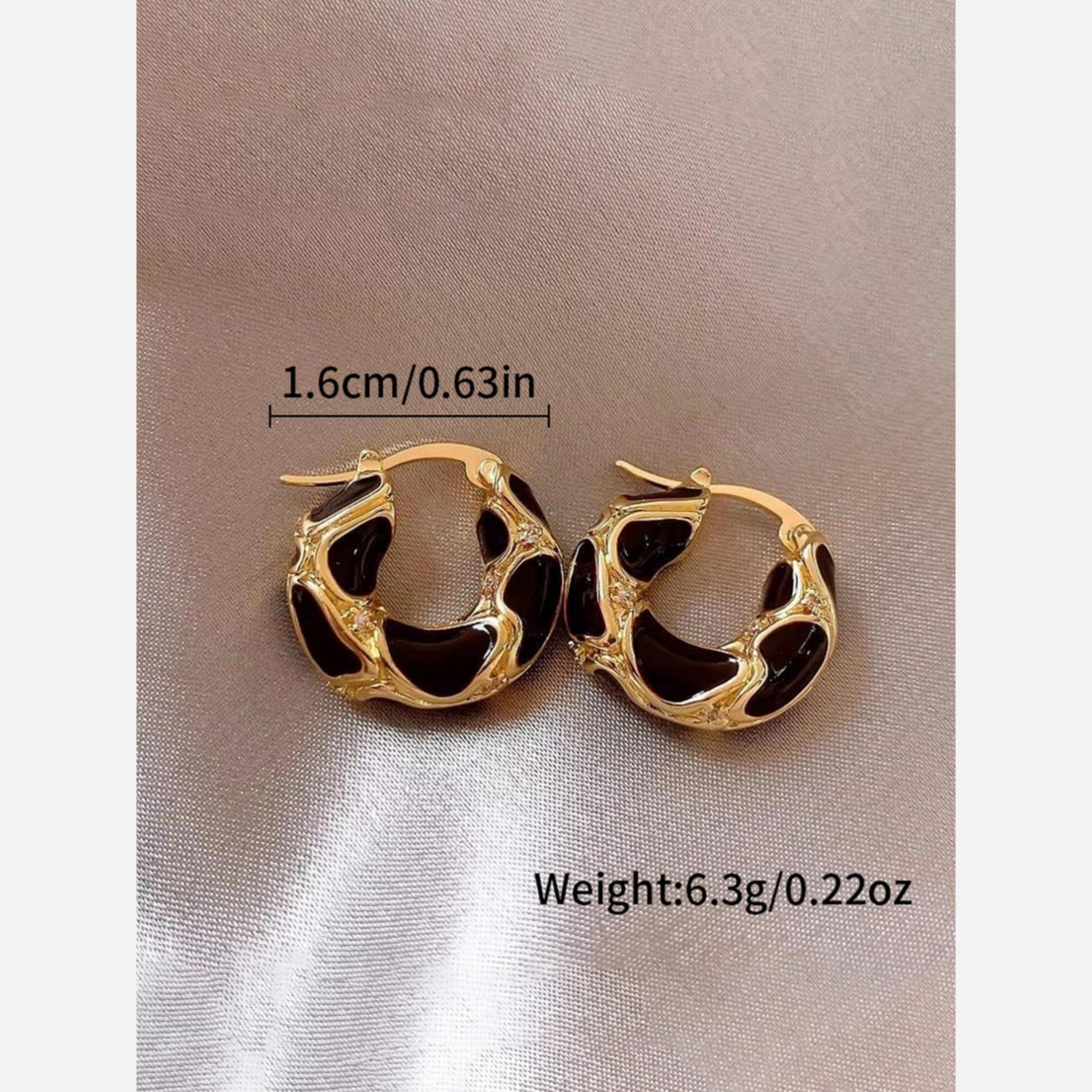 Take Two Contrast Textured Embellished Hoop Earrings-women-watchesandjewellery-jewellery-earrings-image-5