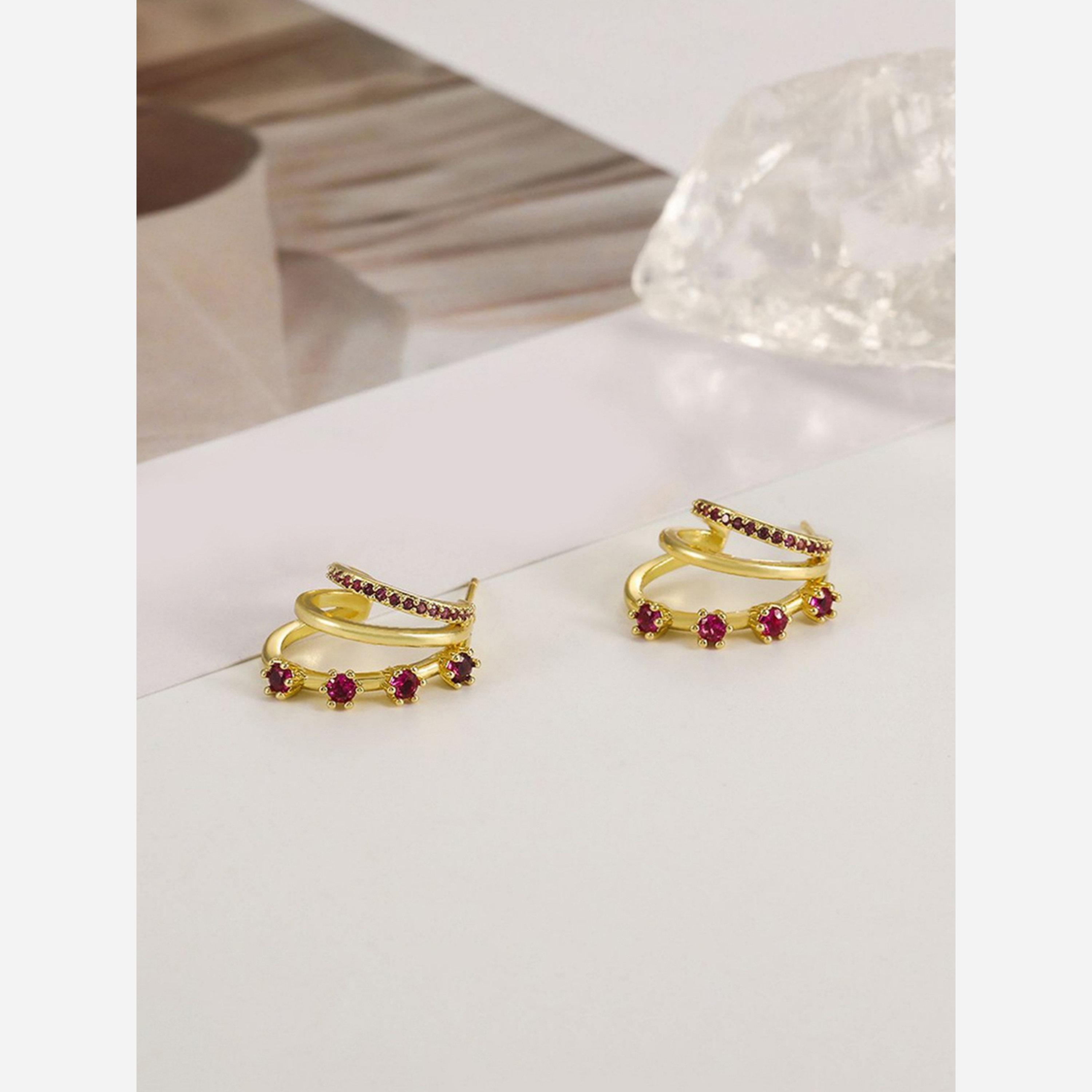 Take Two Multi-Turn Inlaid Zirconia Earrings-women-watchesandjewellery-jewellery-earrings-image-4