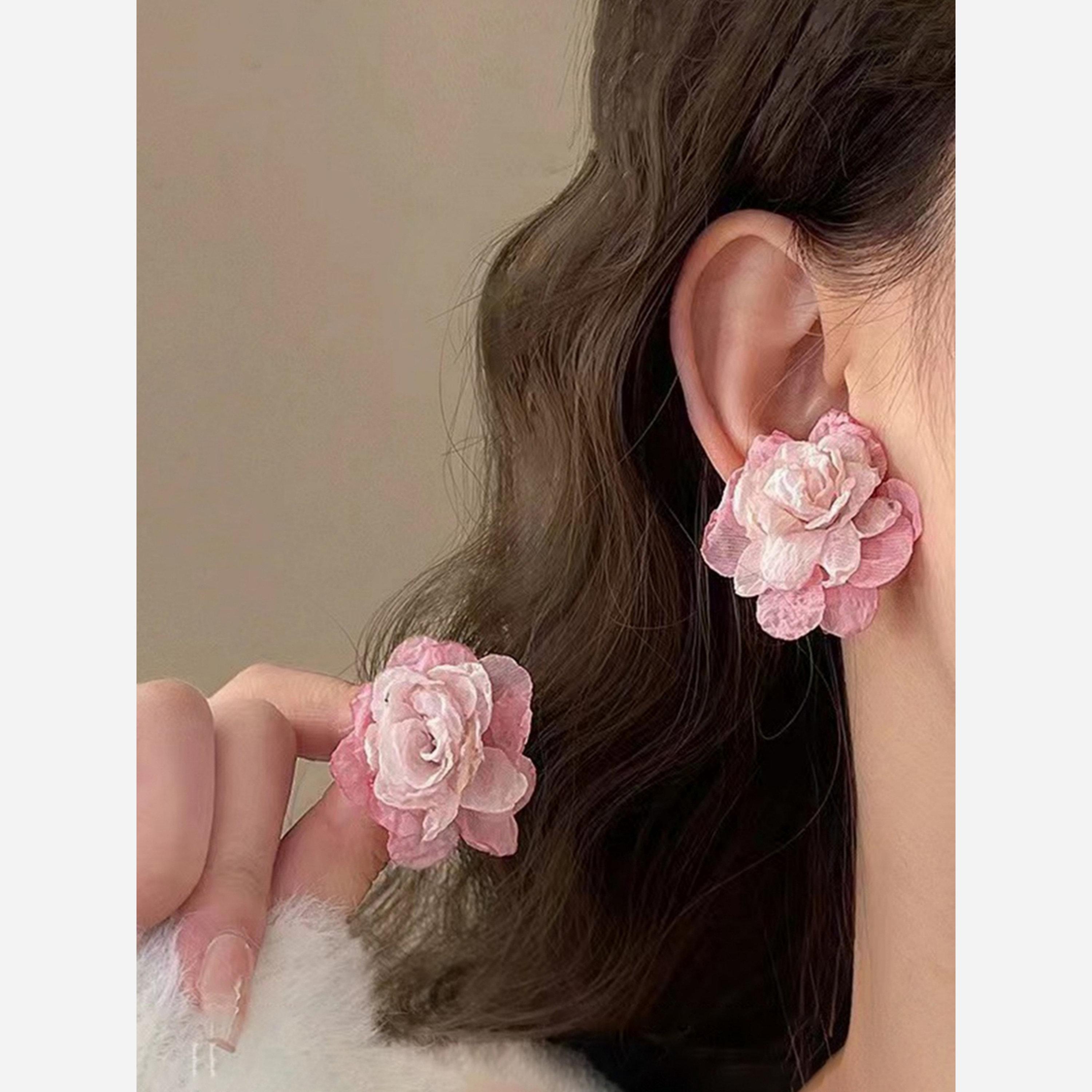 Take Two Lace 3D Flower Earrings-women-watchesandjewellery-jewellery-earrings-image-2