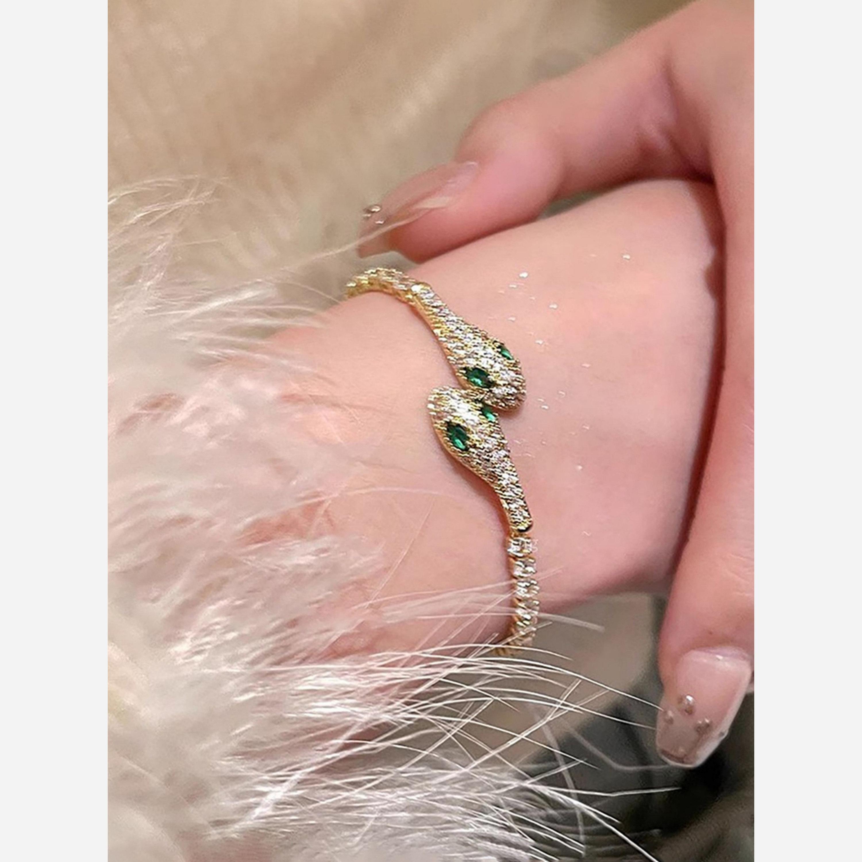Take Two Snake Rhinestone Adjustable Bracelet-women-watchesandjewellery-jewellery-banglesandbracelets-image-2