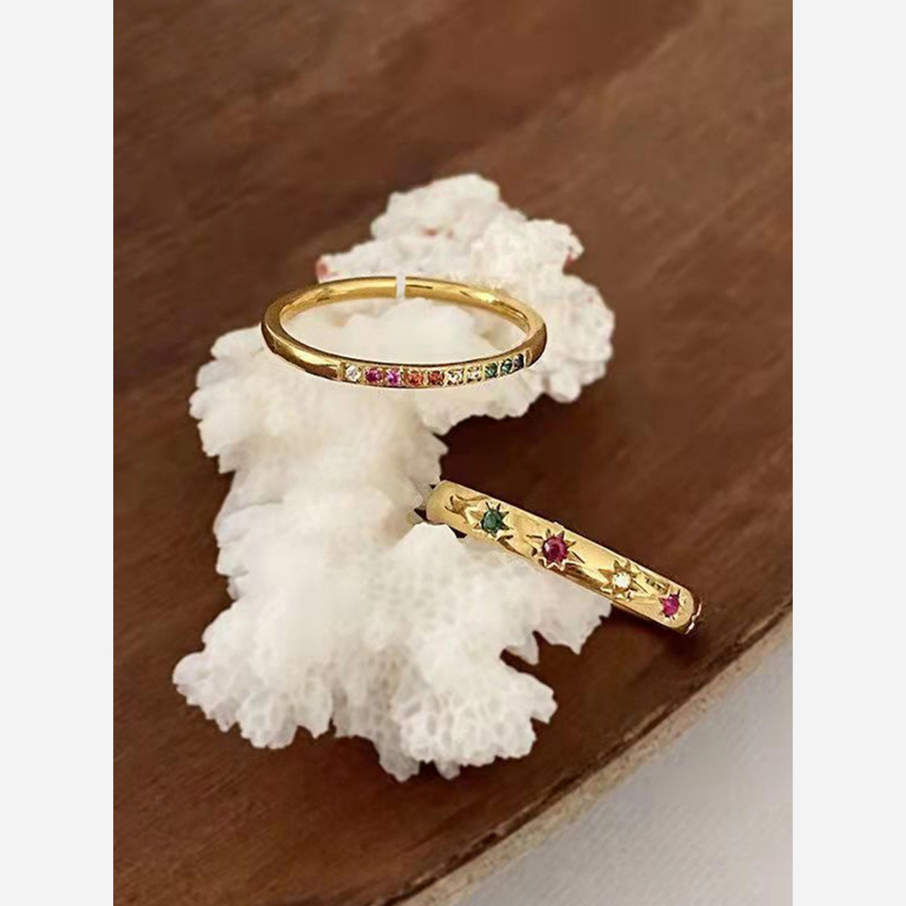 Take Two Pack of 2 - Multi Inlaid Zirconia Rings-women-watchesandjewellery-jewellery-rings-image-1