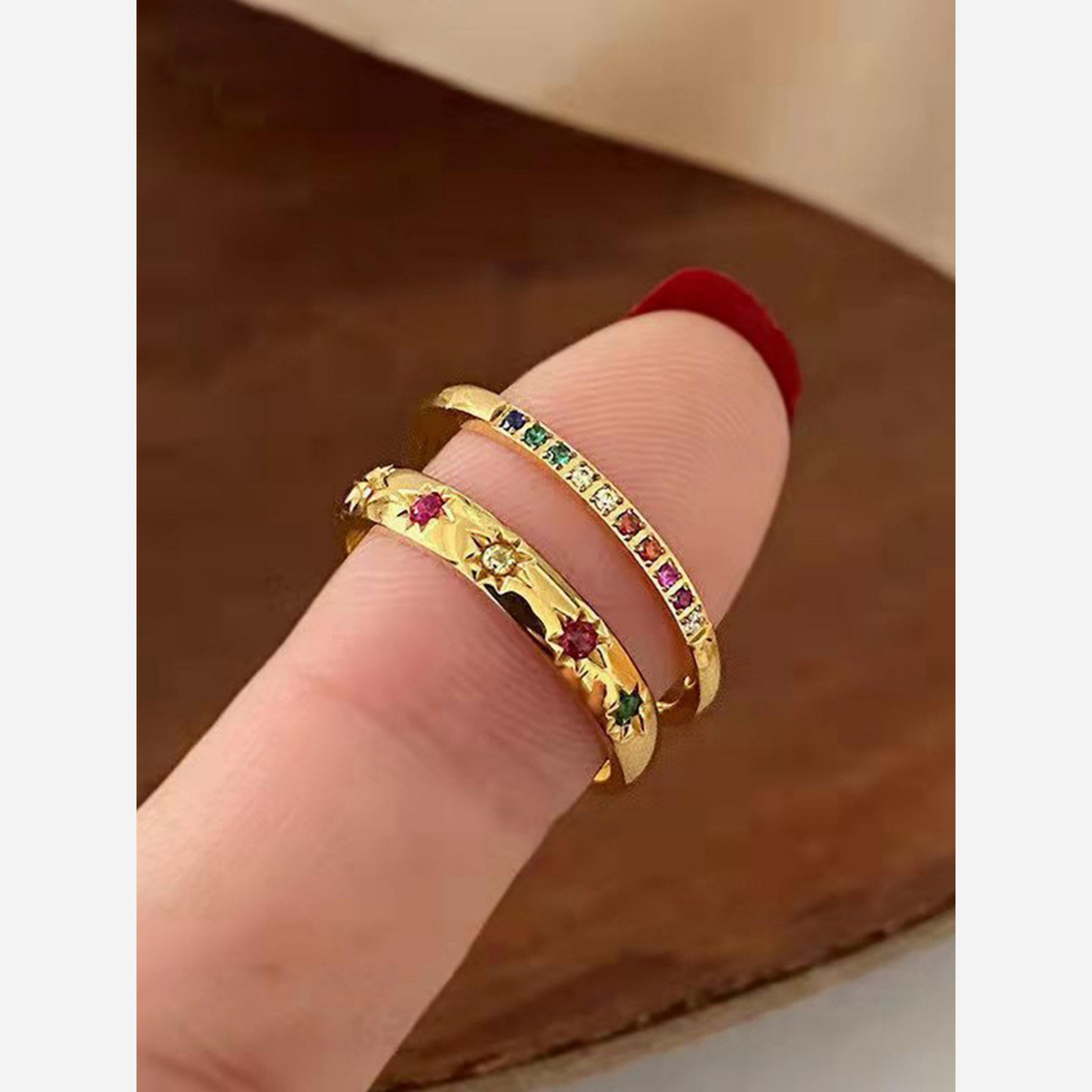 Take Two Pack of 2 - Multi Inlaid Zirconia Rings-women-watchesandjewellery-jewellery-rings-image-2