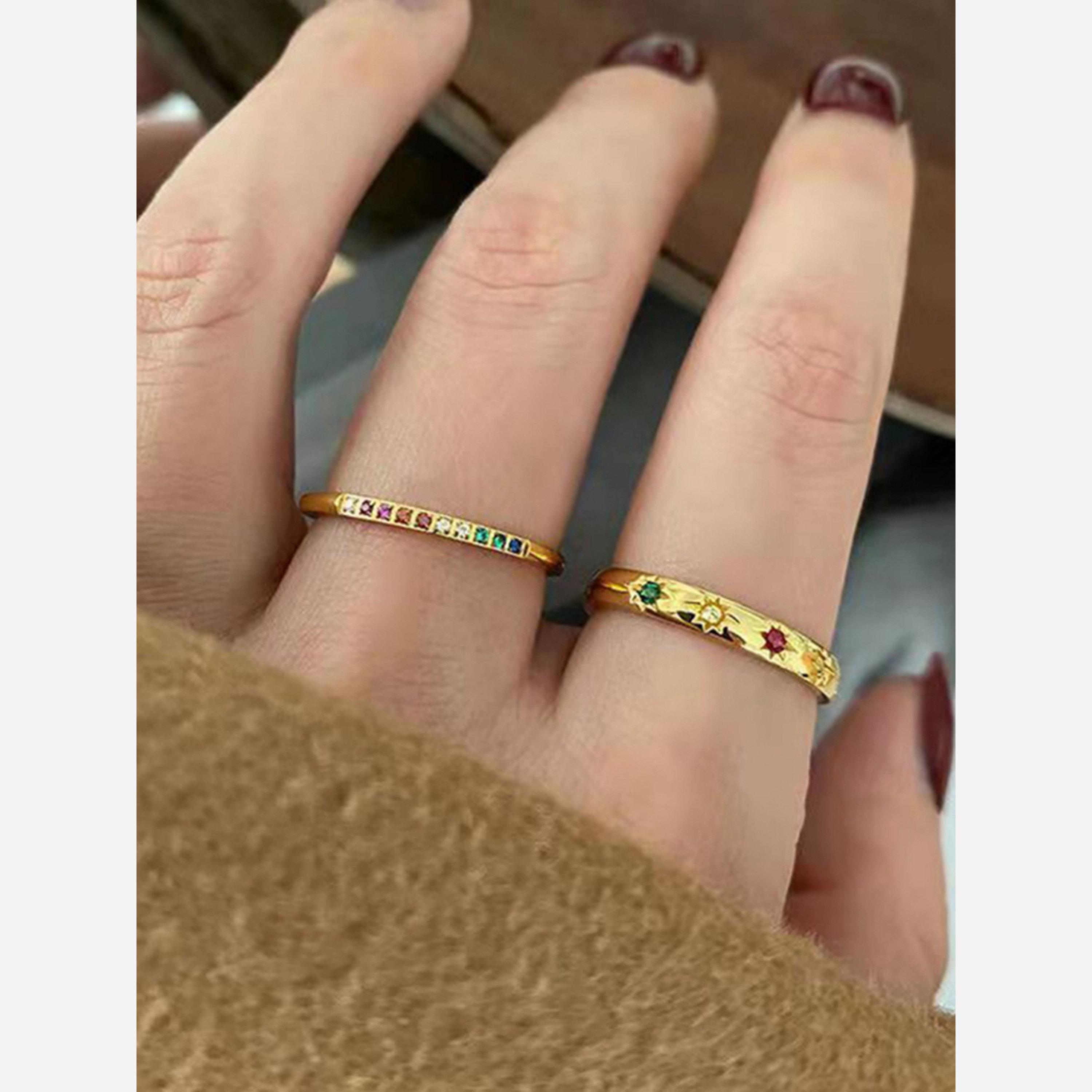 Take Two Pack of 2 - Multi Inlaid Zirconia Rings-women-watchesandjewellery-jewellery-rings-image-3