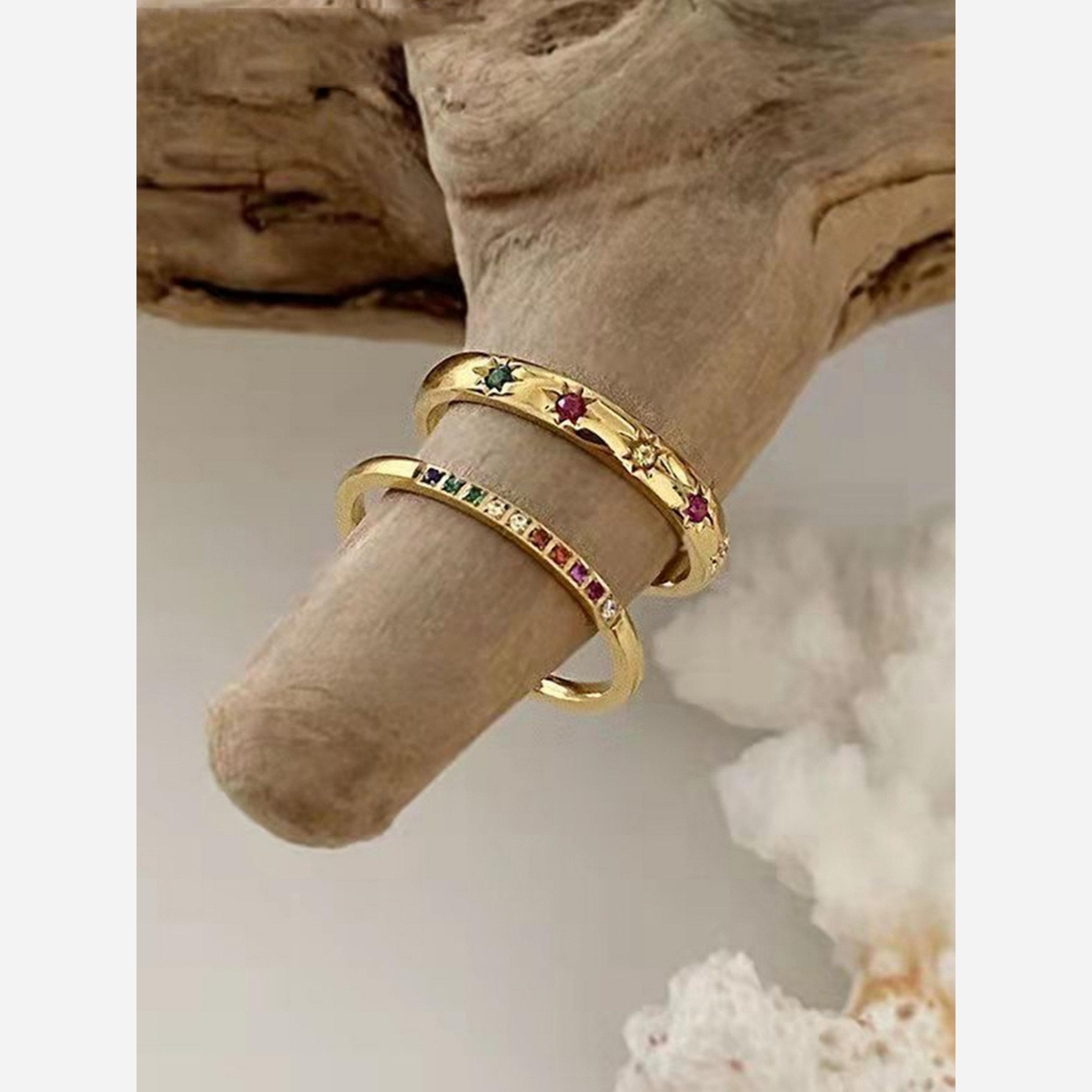 Take Two Pack of 2 - Multi Inlaid Zirconia Rings-women-watchesandjewellery-jewellery-rings-image-4