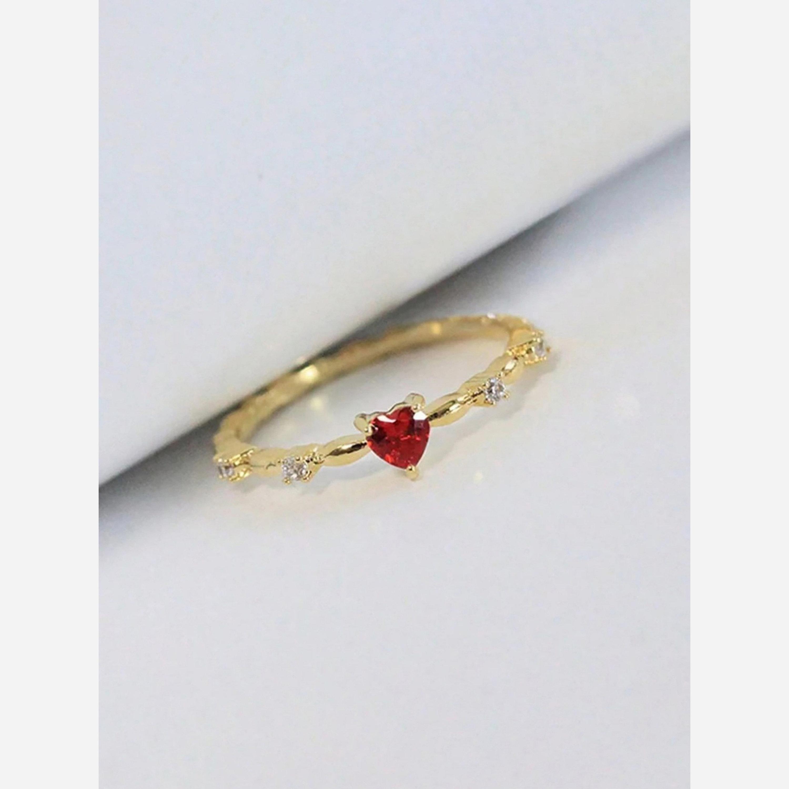 Take Two Red Heart and Inlaid Rhinestone Ring-women-watchesandjewellery-jewellery-rings-image-2