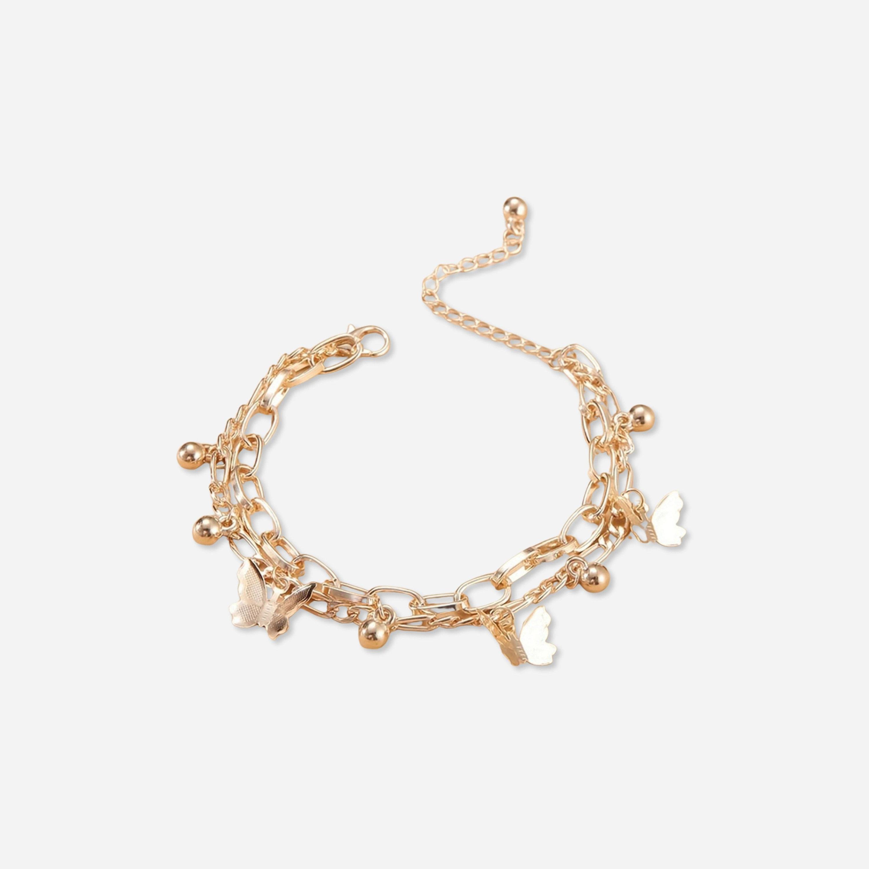 Take Two Chain Link Butterfly Charm Bracelet-women-watchesandjewellery-jewellery-banglesandbracelets-image-1