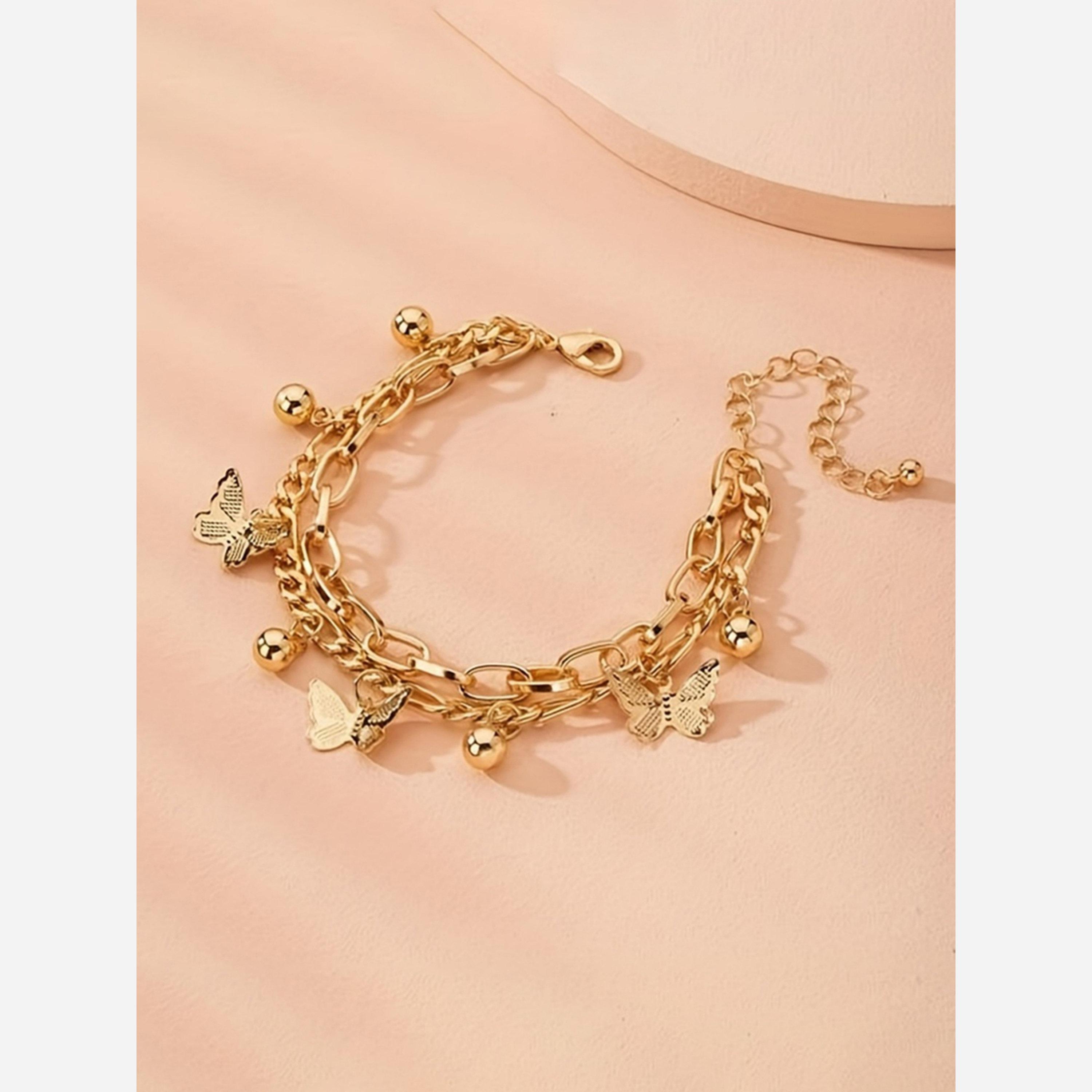 Take Two Chain Link Butterfly Charm Bracelet-women-watchesandjewellery-jewellery-banglesandbracelets-image-2