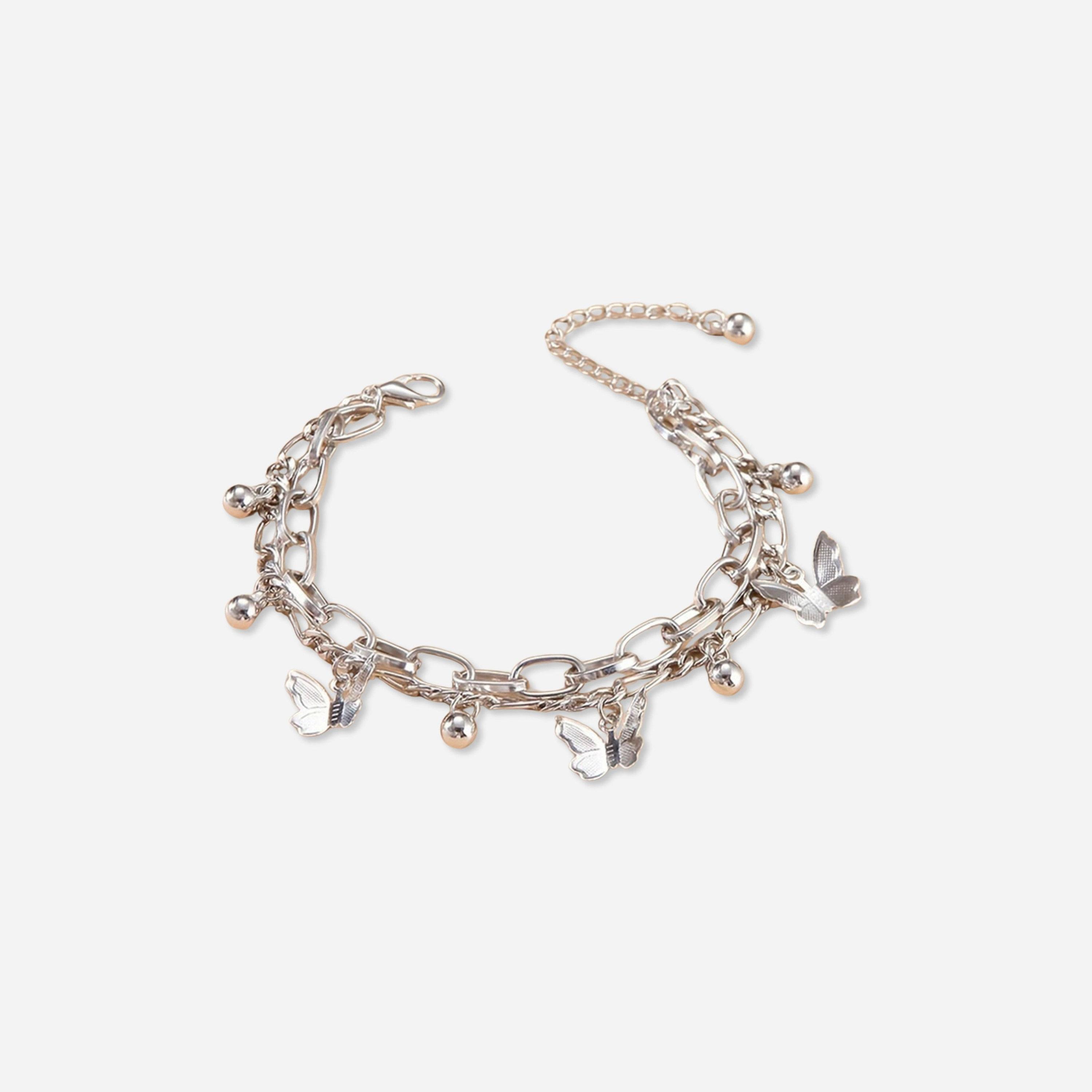Take Two Chain Link Butterfly Charm Bracelet-women-watchesandjewellery-jewellery-banglesandbracelets-image-1