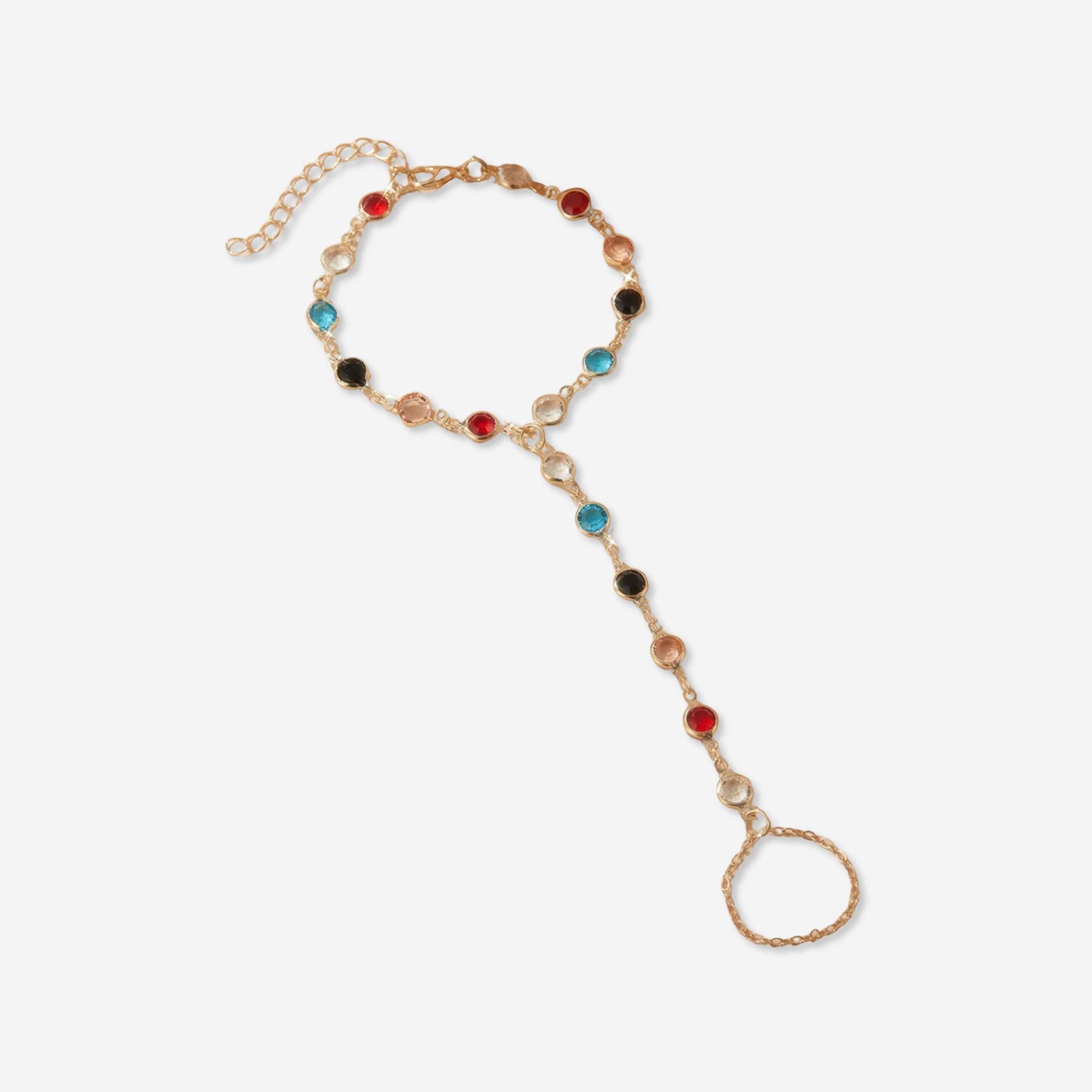 تيك تو - طقم يد وخاتم وسوار مزخرف بشكل دائري-women-watchesandjewellery-jewellery-banglesandbracelets-image-1