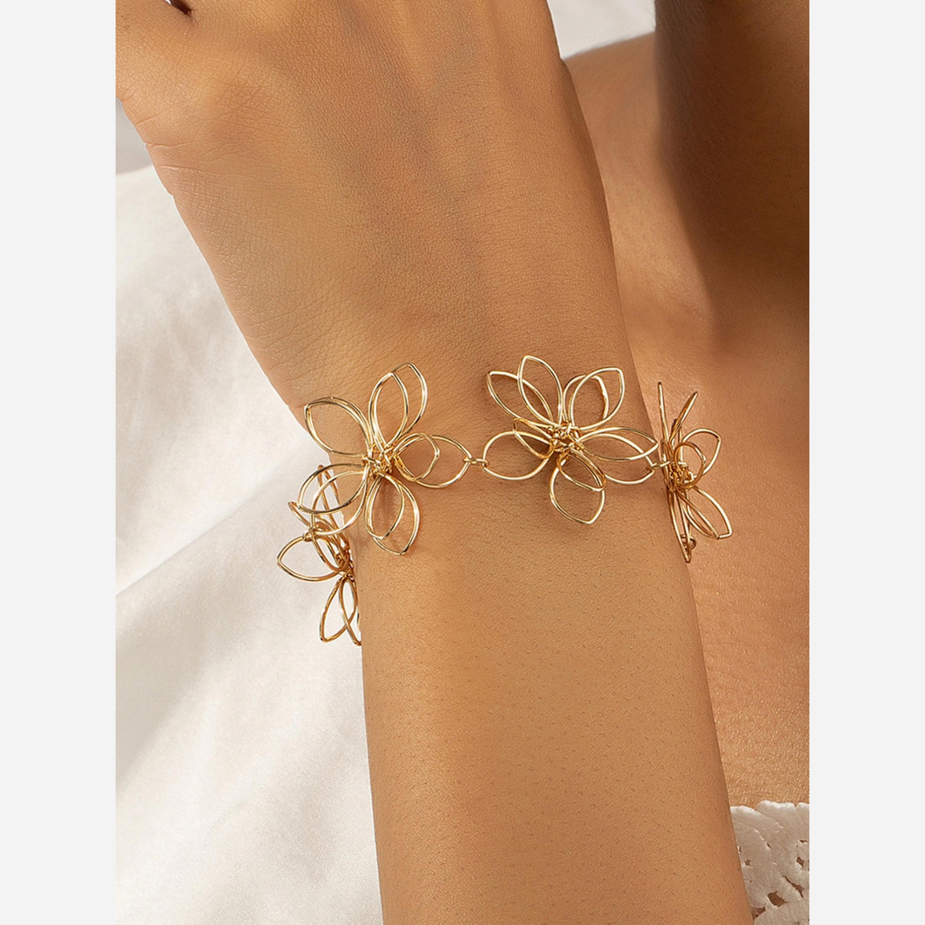 Take Two Hollow Carved Flowers Bracelet-women-watchesandjewellery-jewellery-banglesandbracelets-image-2