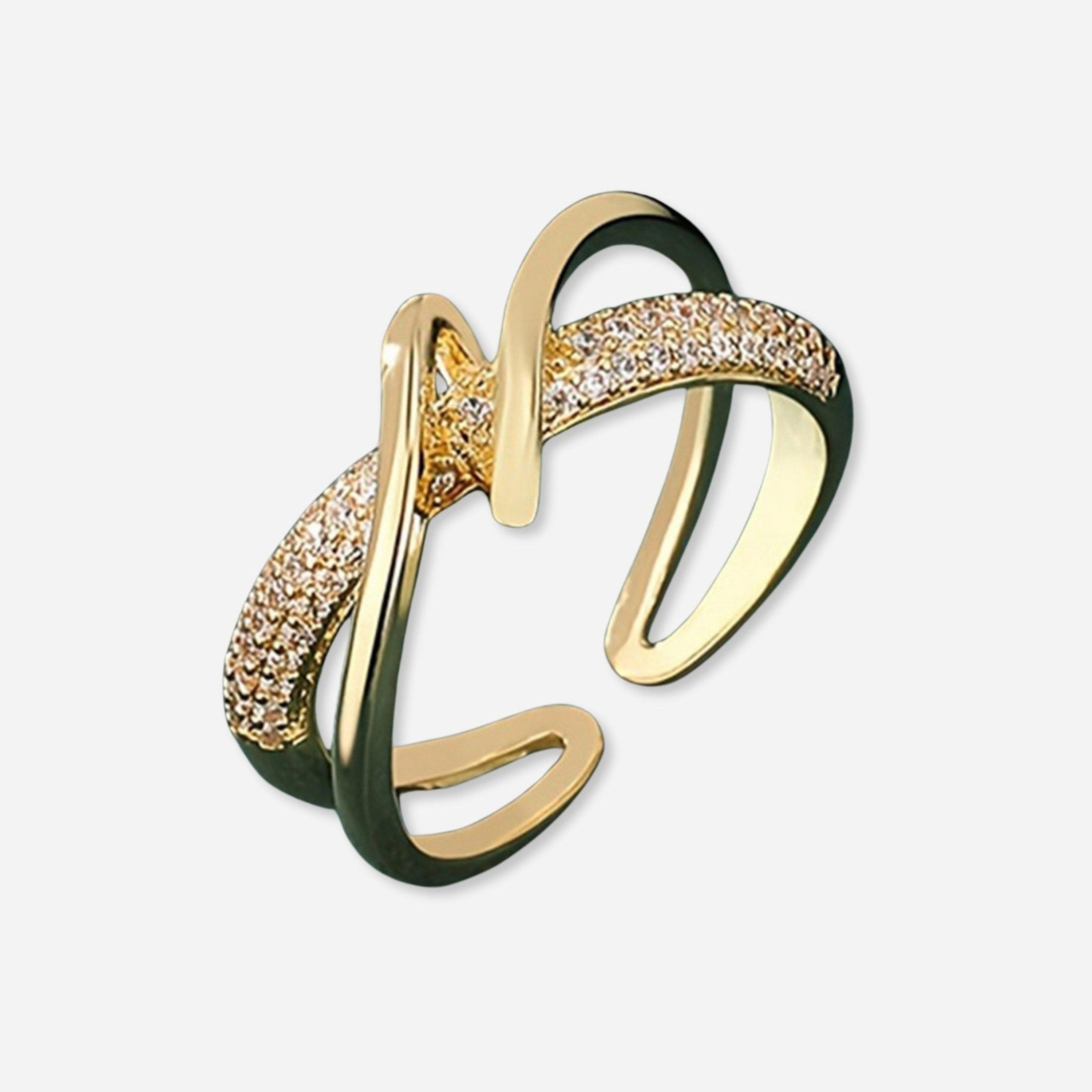 تيك تو - خاتم مفتوح تصميم هندسي غير منتظم مزين بحُلي زخرفية-women-watchesandjewellery-jewellery-rings-image-1