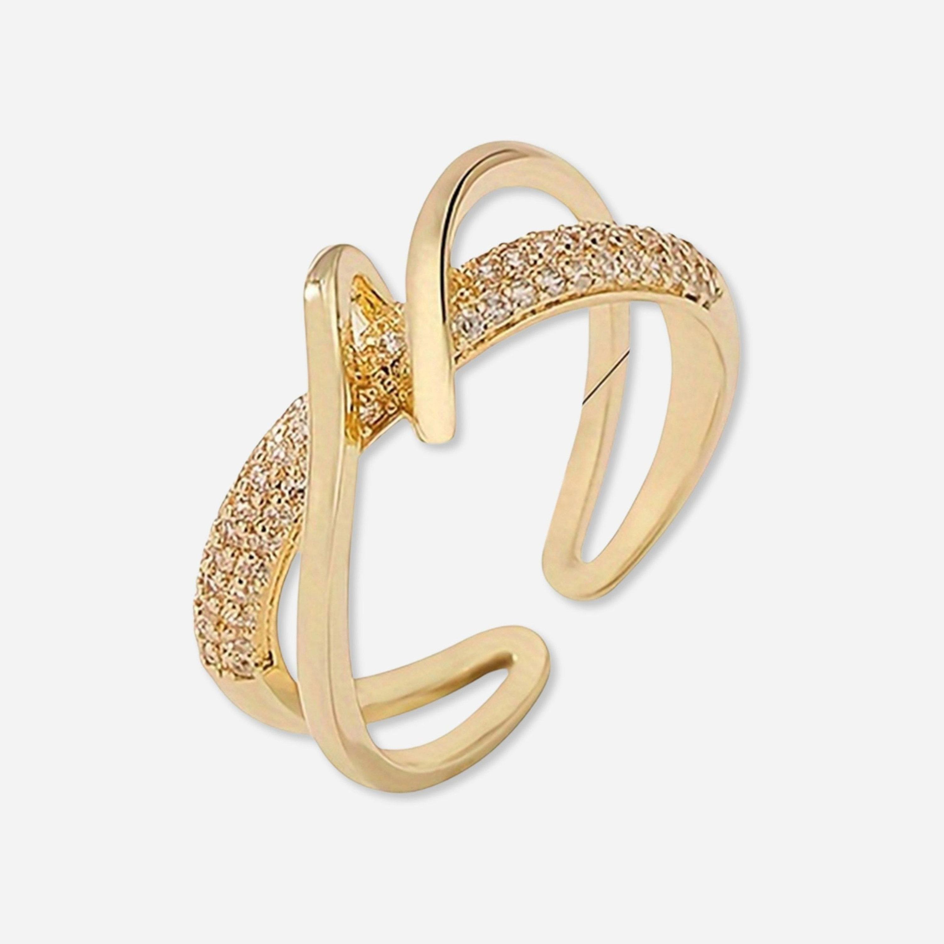 تيك تو - خاتم مفتوح تصميم هندسي غير منتظم مزين بحُلي زخرفية-women-watchesandjewellery-jewellery-rings-image-4