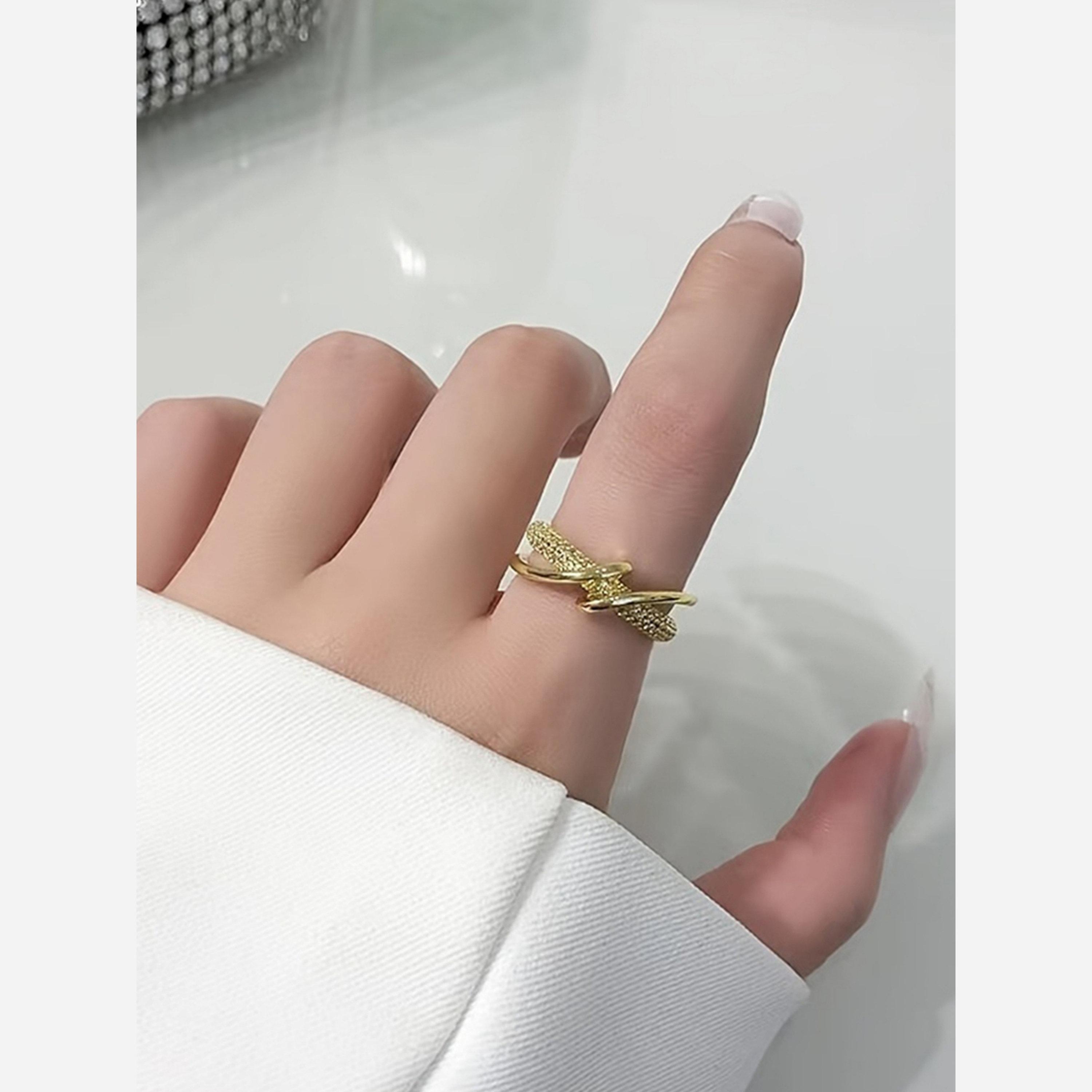 Take Two Irregular Geometric Inlaid Embellished Open Ring-women-watchesandjewellery-jewellery-rings-image-5