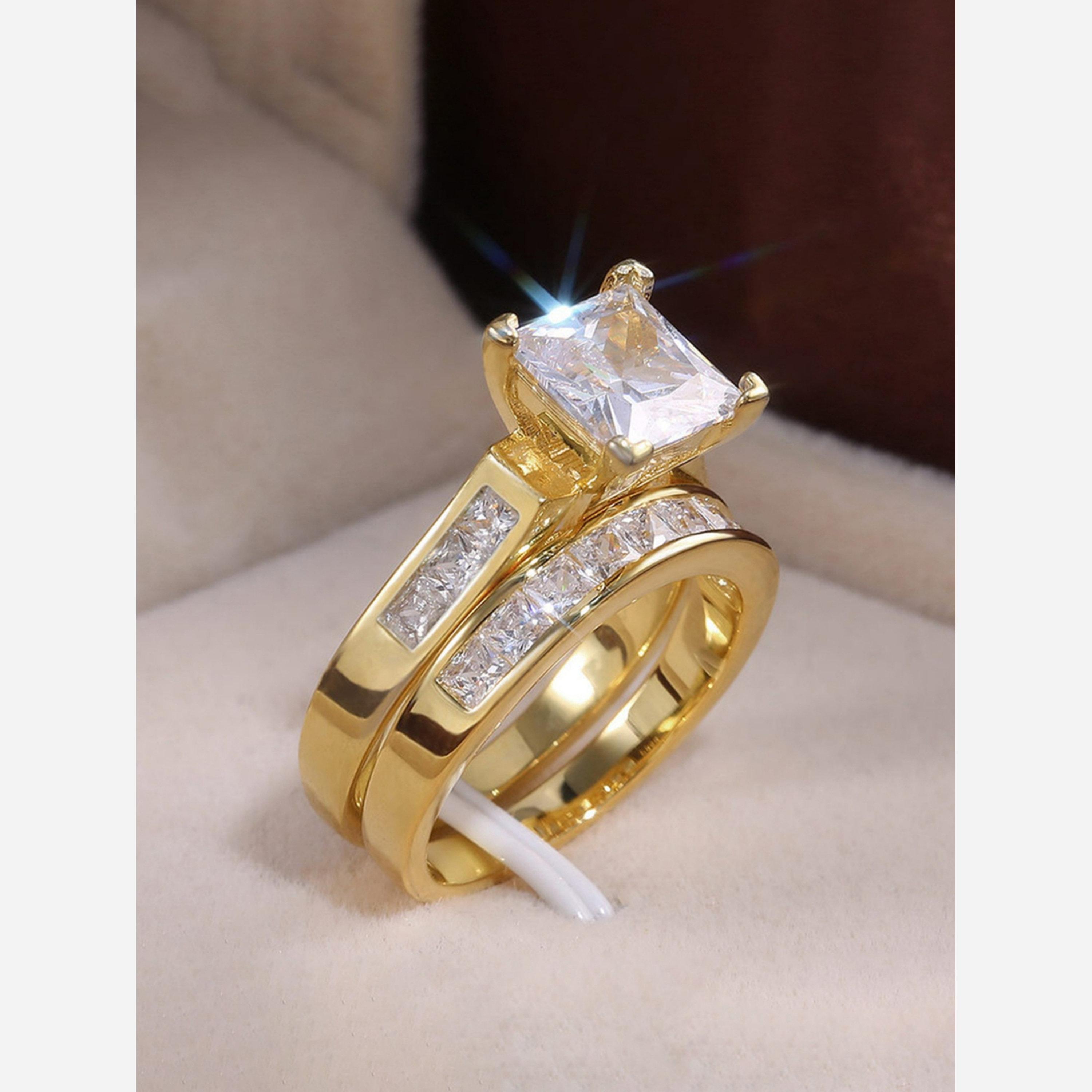 تيك تو - عبوة قطعتين - خواتم مربعة مرصعة ومزخرفة-women-watchesandjewellery-jewellery-rings-image-2