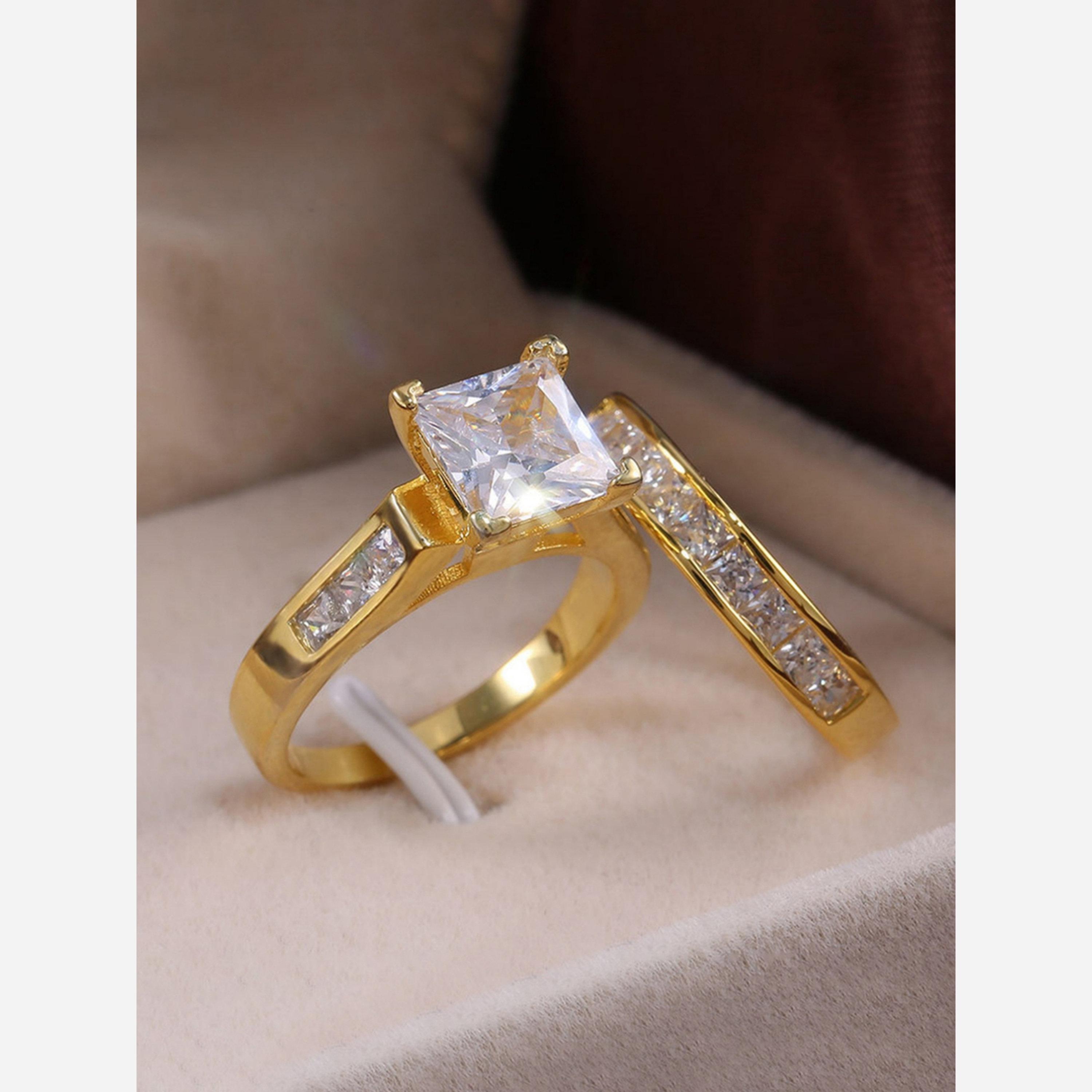 تيك تو - عبوة قطعتين - خواتم مربعة مرصعة ومزخرفة-women-watchesandjewellery-jewellery-rings-image-3