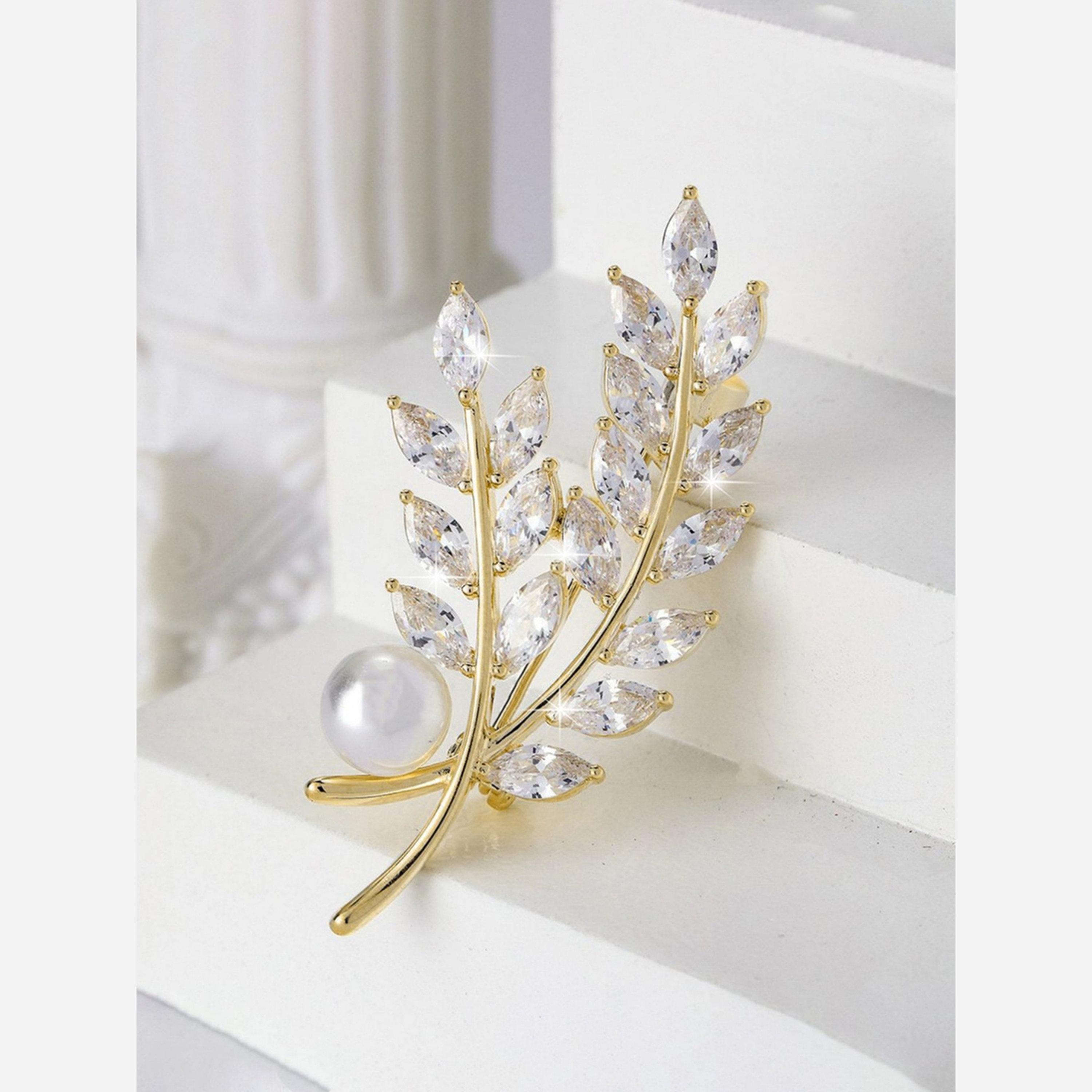 Take Two Faux Pearl Crystal Glass Wheat Brooch-women-watchesandjewellery-jewellery-brooches-image-3