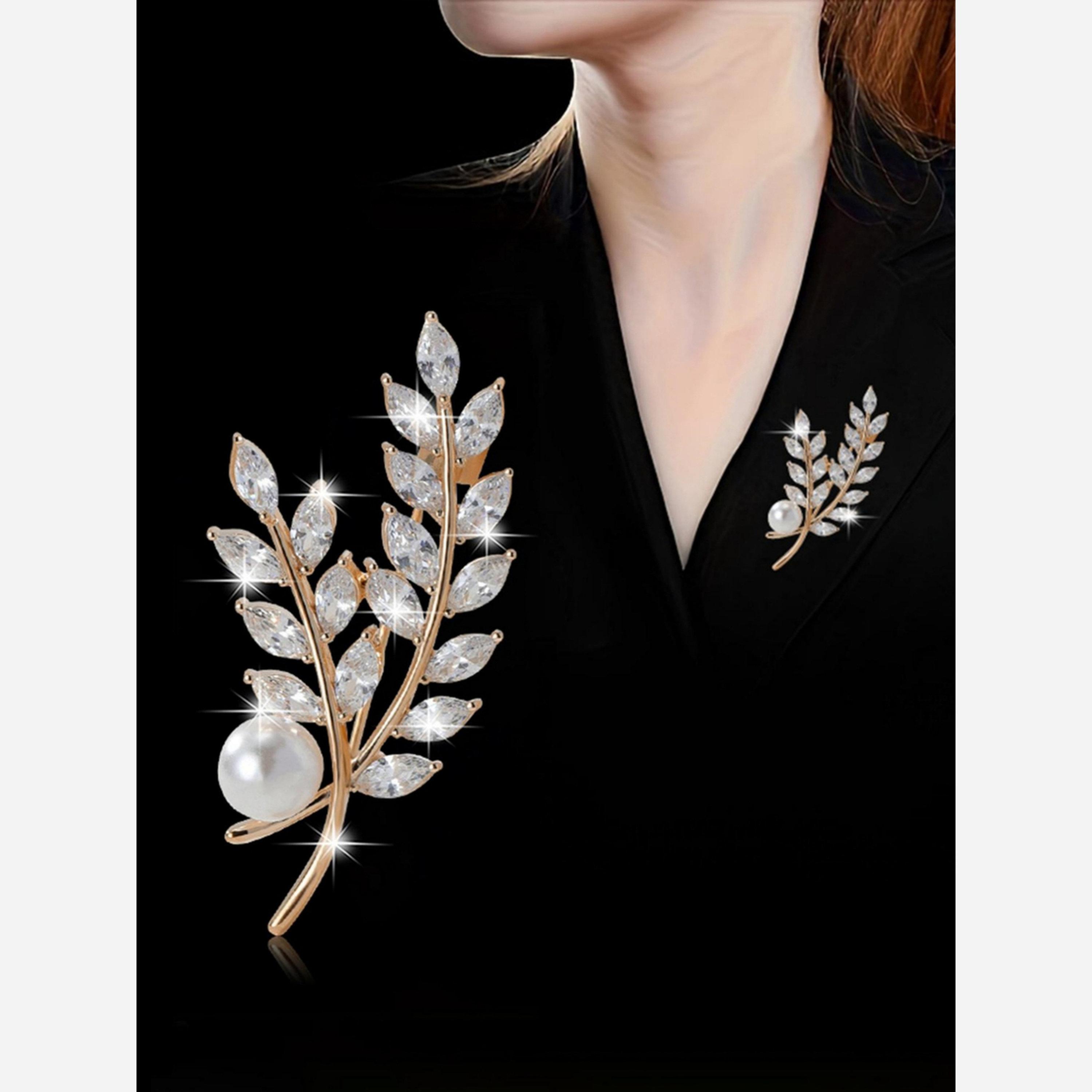 Take Two Faux Pearl Crystal Glass Wheat Brooch-women-watchesandjewellery-jewellery-brooches-image-2
