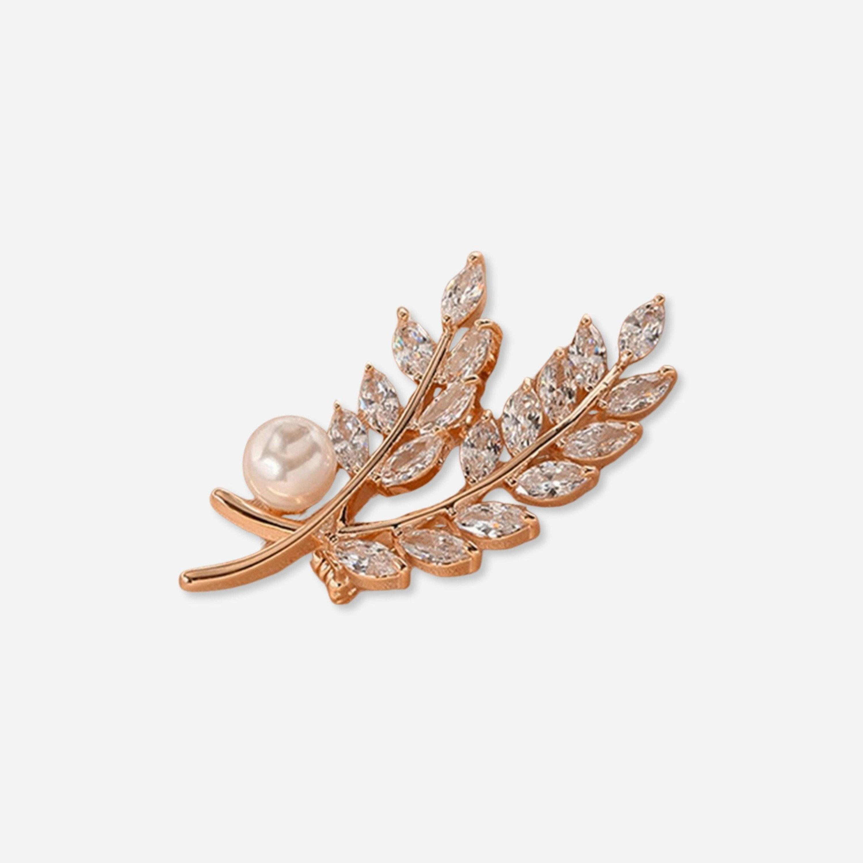 تيك تو - بروش من الزجاج الكريستالي واللؤلؤ الصناعي على شكل قمح-women-watchesandjewellery-jewellery-brooches-image-3