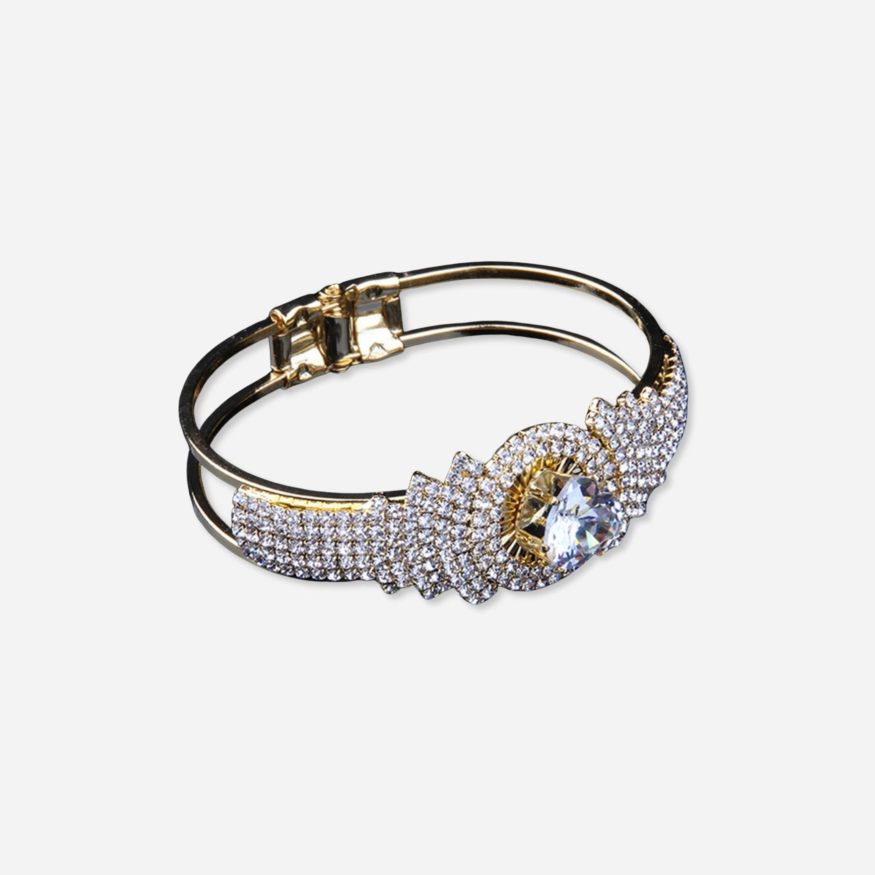 Take Two Rhinestone Inlaid with Embellishment Bracelet-women-watchesandjewellery-jewellery-banglesandbracelets-image-1