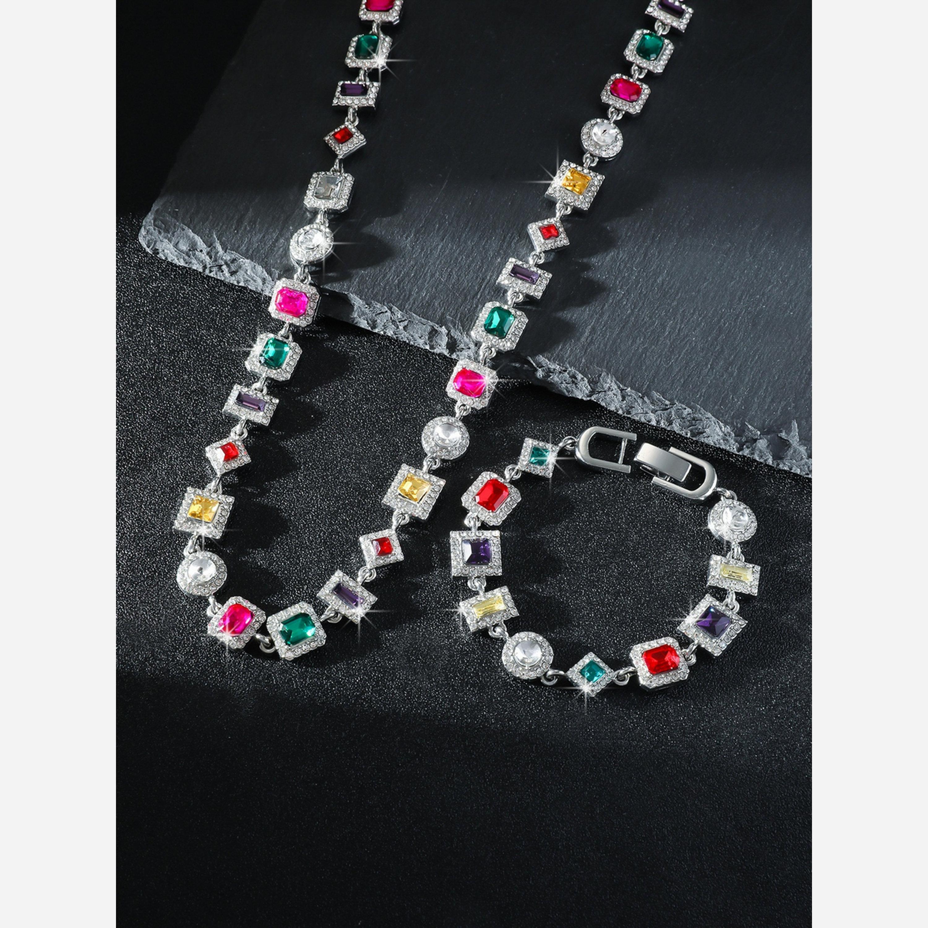 تيك تو - طقم عقد وسوار تصميم هندسي-women-watchesandjewellery-jewellery-jewellerysets-image-6