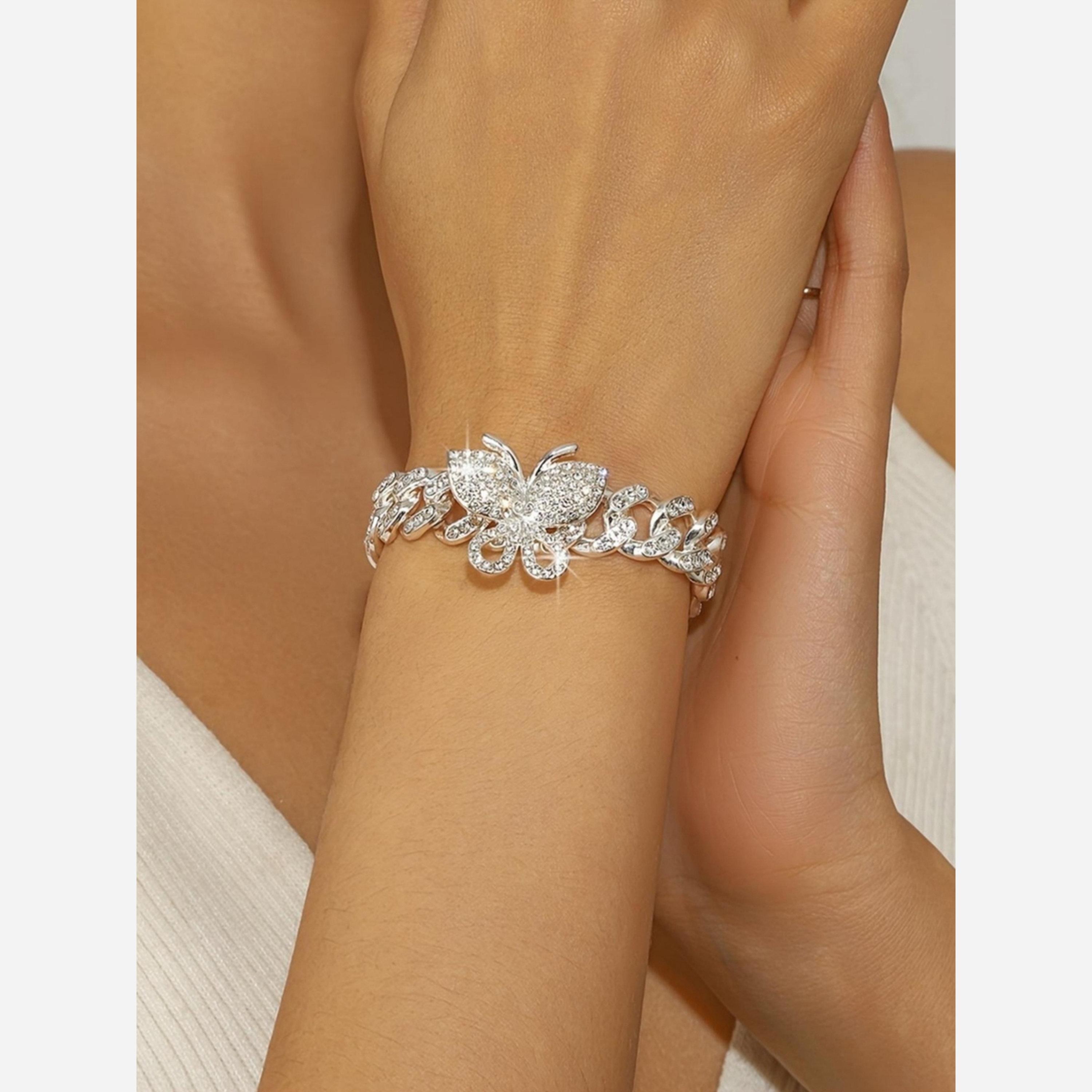 Take Two Rhinestone Butterfly Inlaid Bracelet-women-watchesandjewellery-jewellery-banglesandbracelets-image-2
