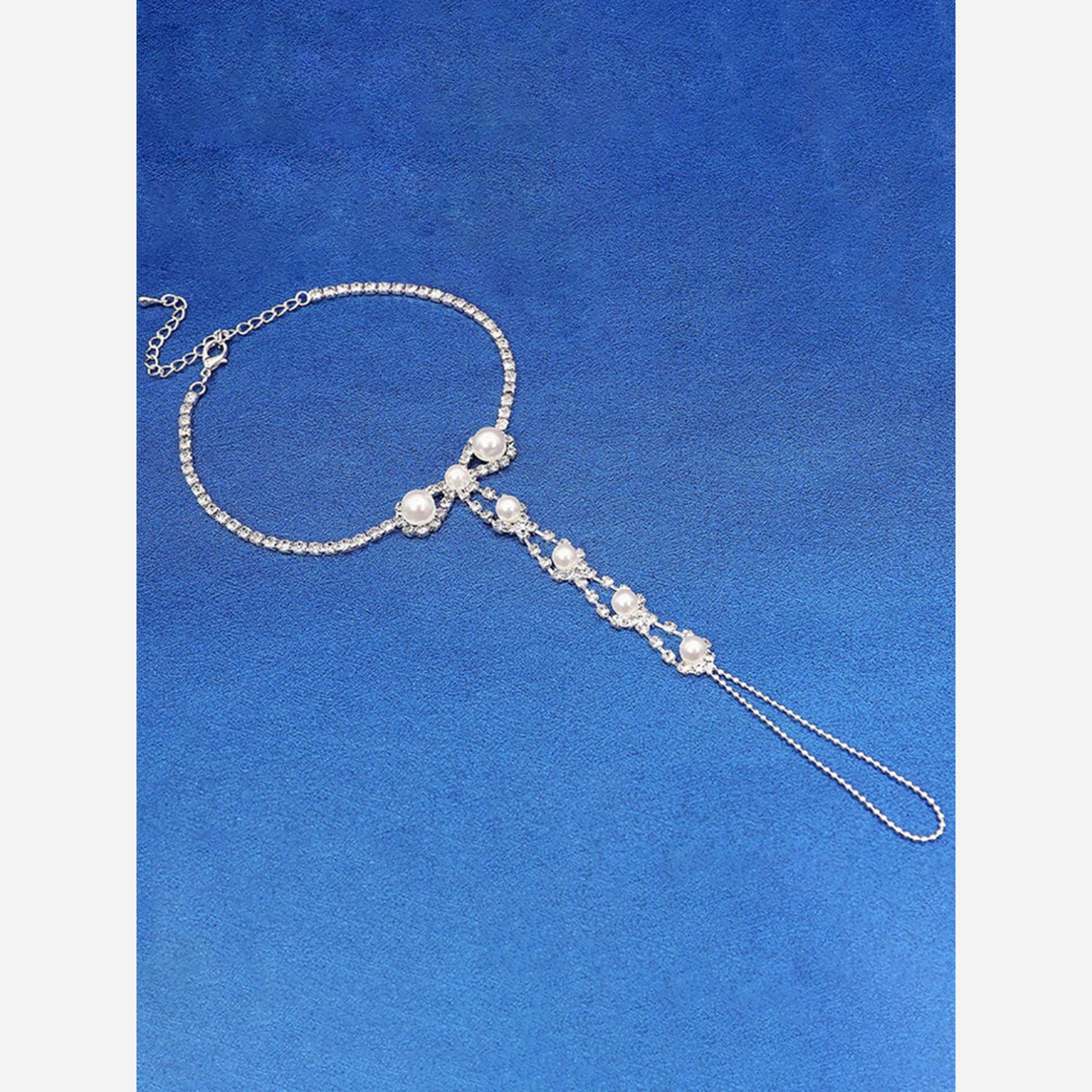 Take Two Faux Pearl Foot Chain with Toe Ring Anklet-women-watchesandjewellery-jewellery-anklets-image-5
