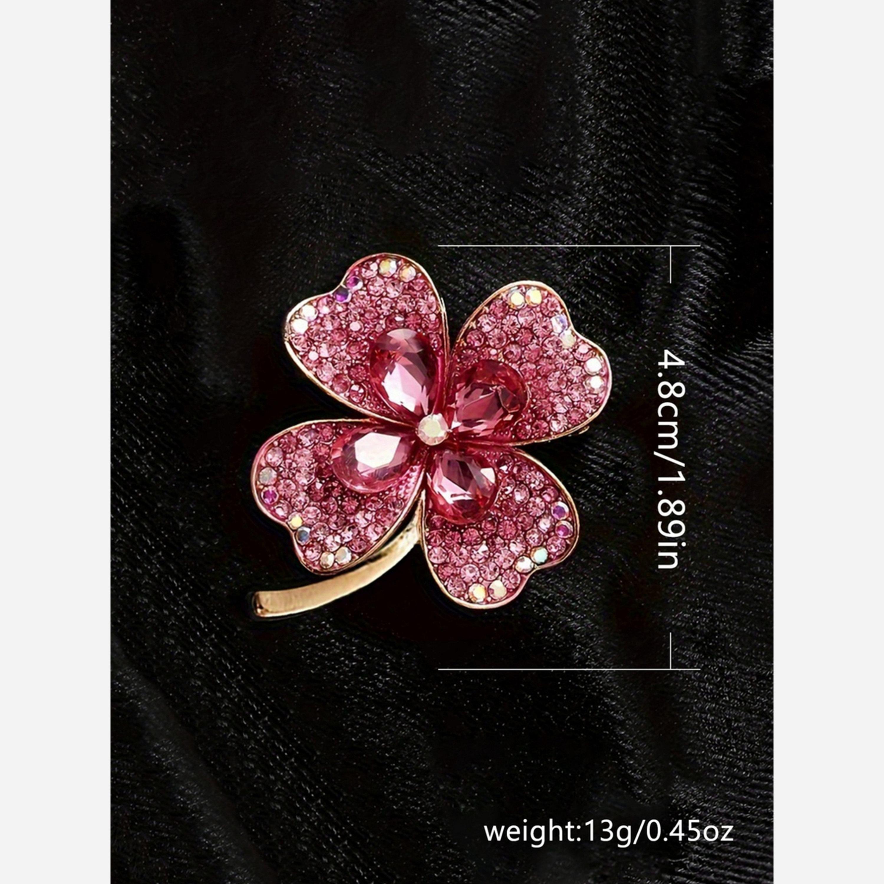 تيك تو - بروش على شكل زهرة مرصعة بأحجار الراين-women-watchesandjewellery-jewellery-brooches-image-2