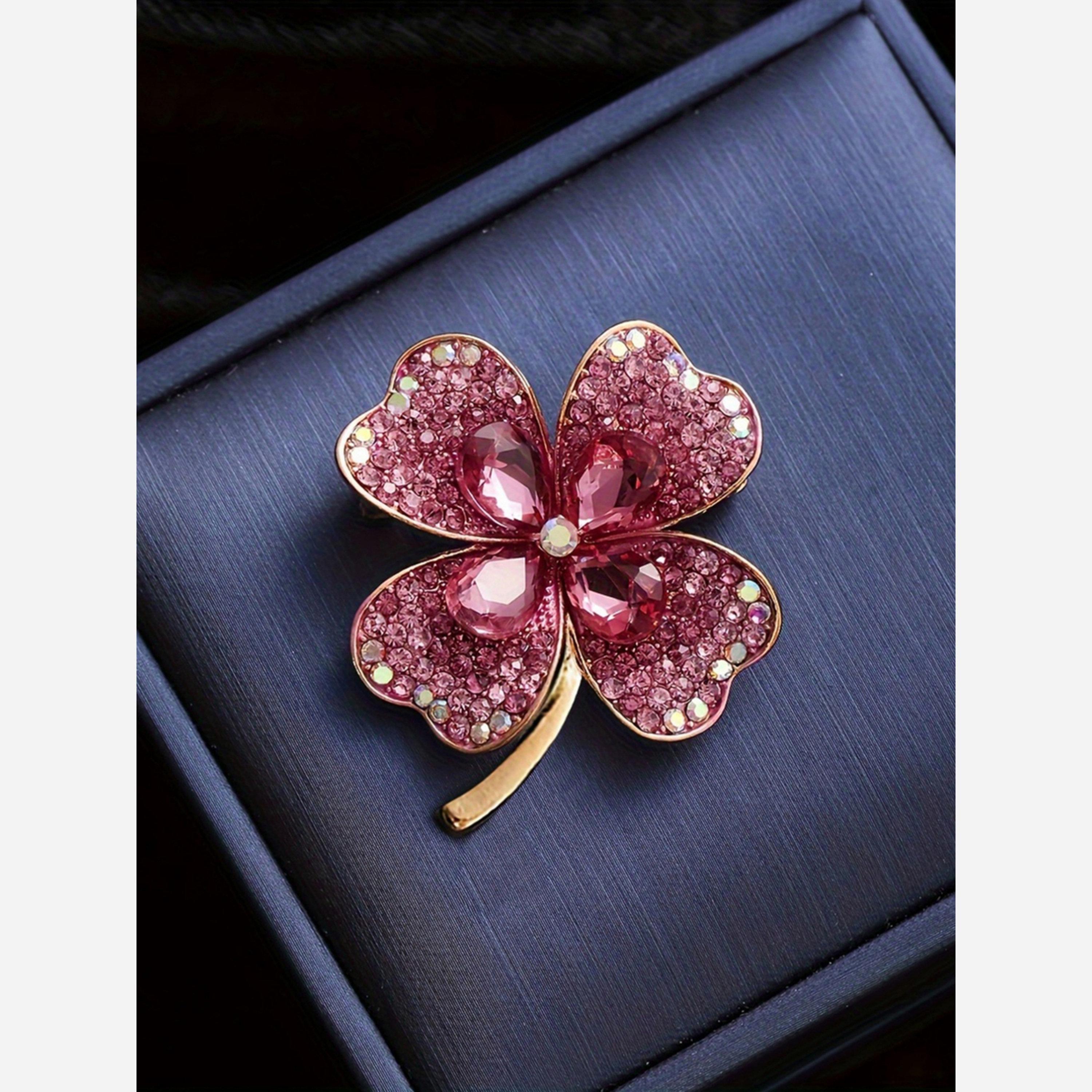 تيك تو - بروش على شكل زهرة مرصعة بأحجار الراين-women-watchesandjewellery-jewellery-brooches-image-3