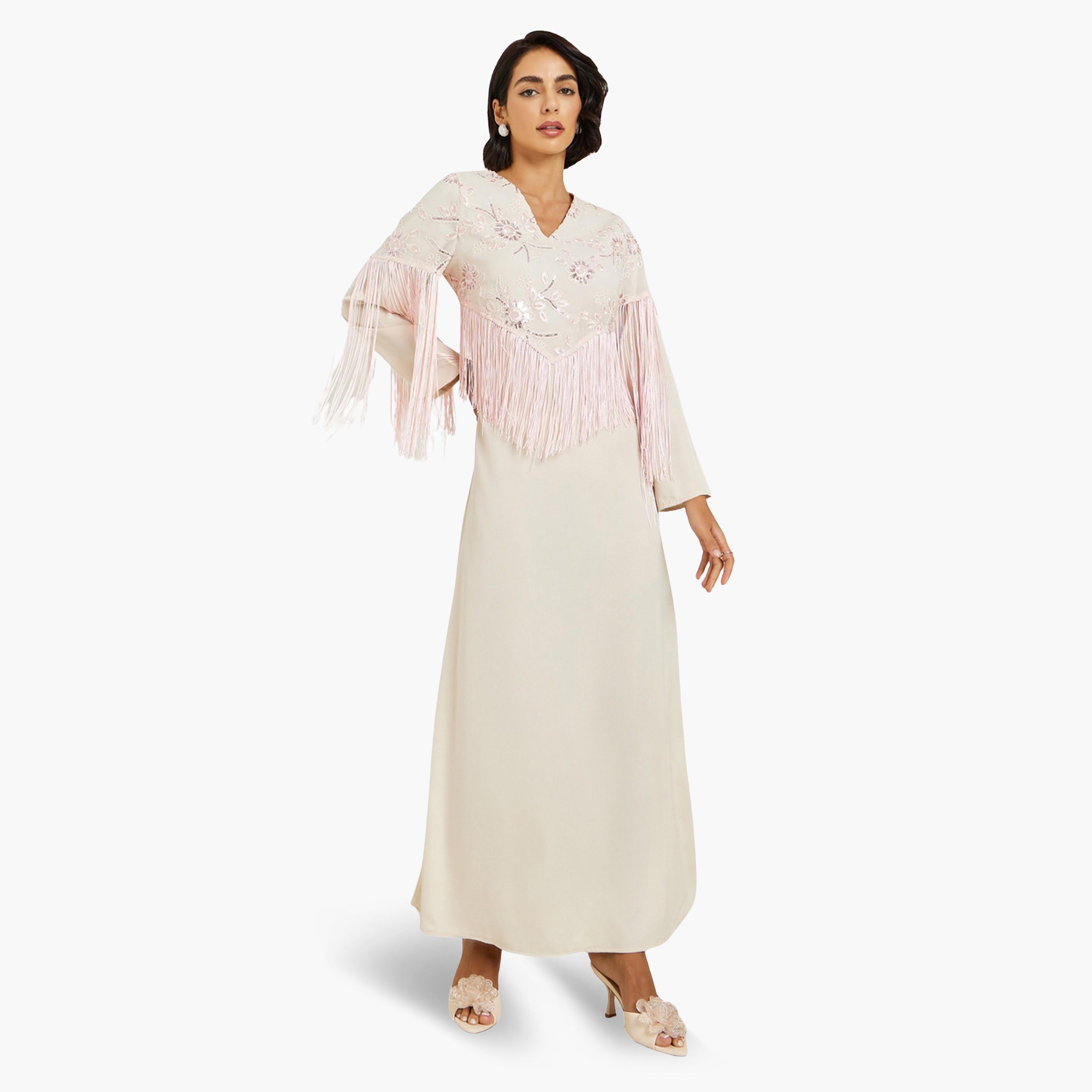 جلابية مطرزة مع شراشيب-women-arabicclothing-jalabiyas-image-1