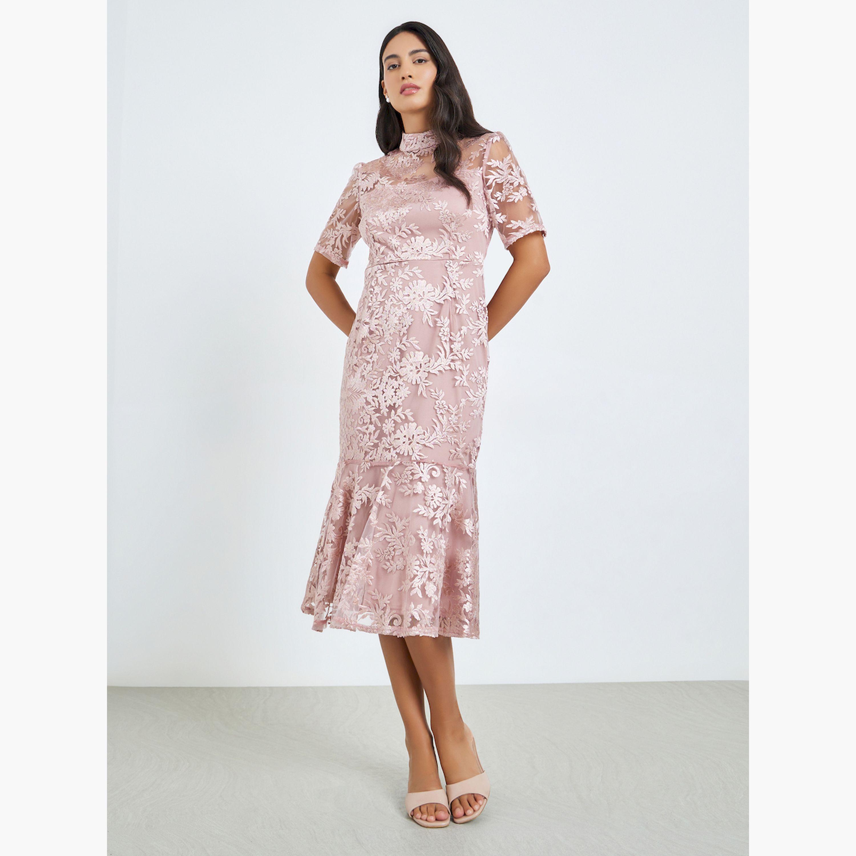 فستان ميدي بحافة ميرميد وتفاصيل دانتيل-women-clothing-dresses-image-1