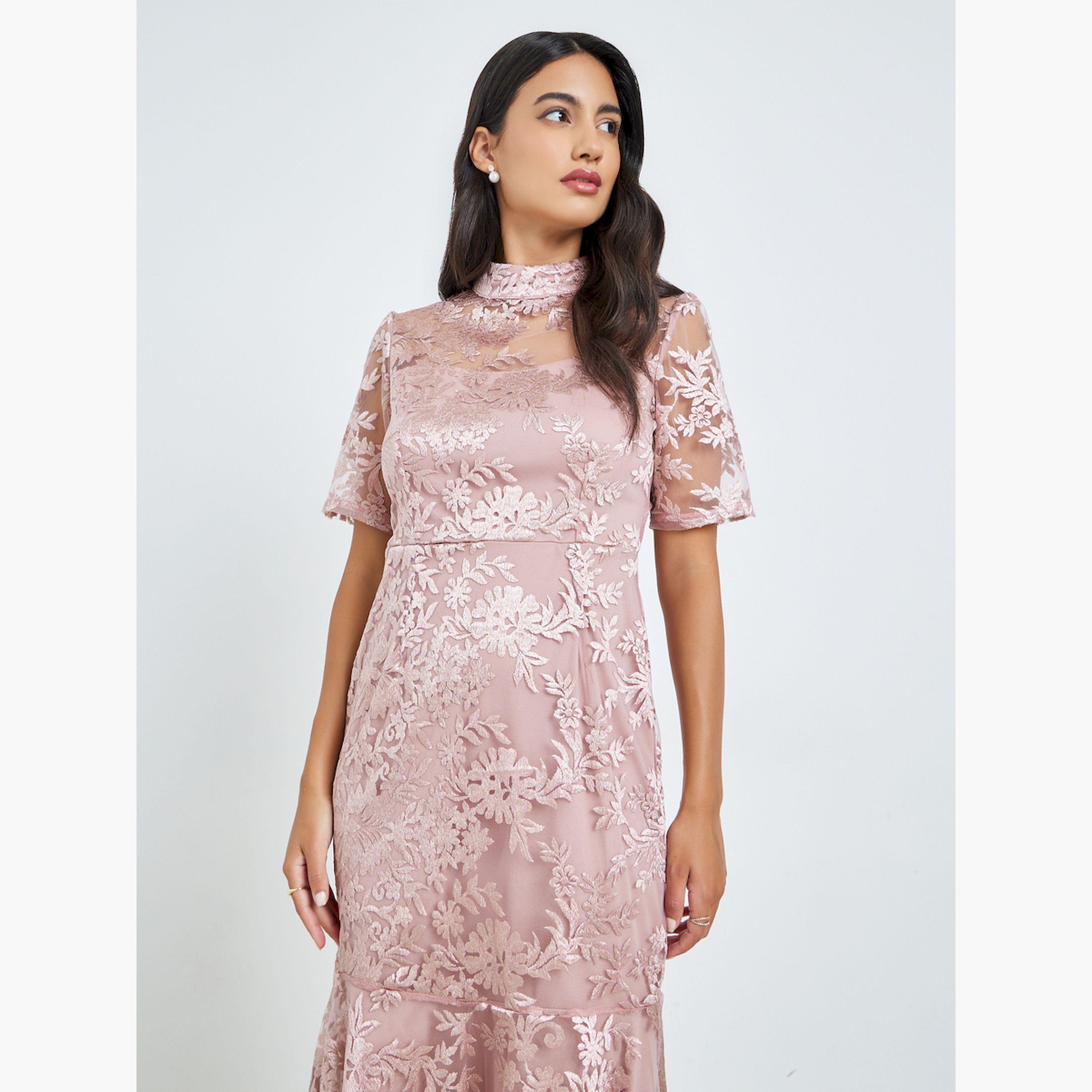 فستان ميدي بحافة ميرميد وتفاصيل دانتيل-women-clothing-dresses-image-2