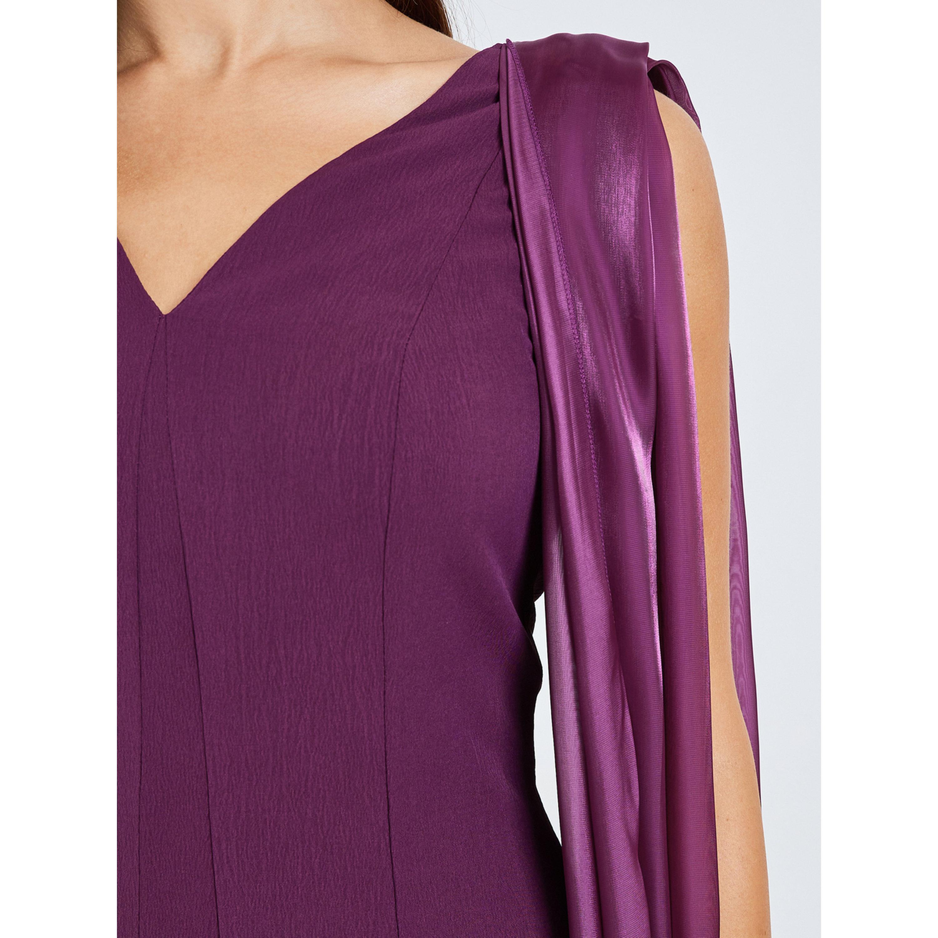 فستان طويل بحافة واسعة وتفاصيل منسدلة وبدون أكمام-women-clothing-dresses-image-5