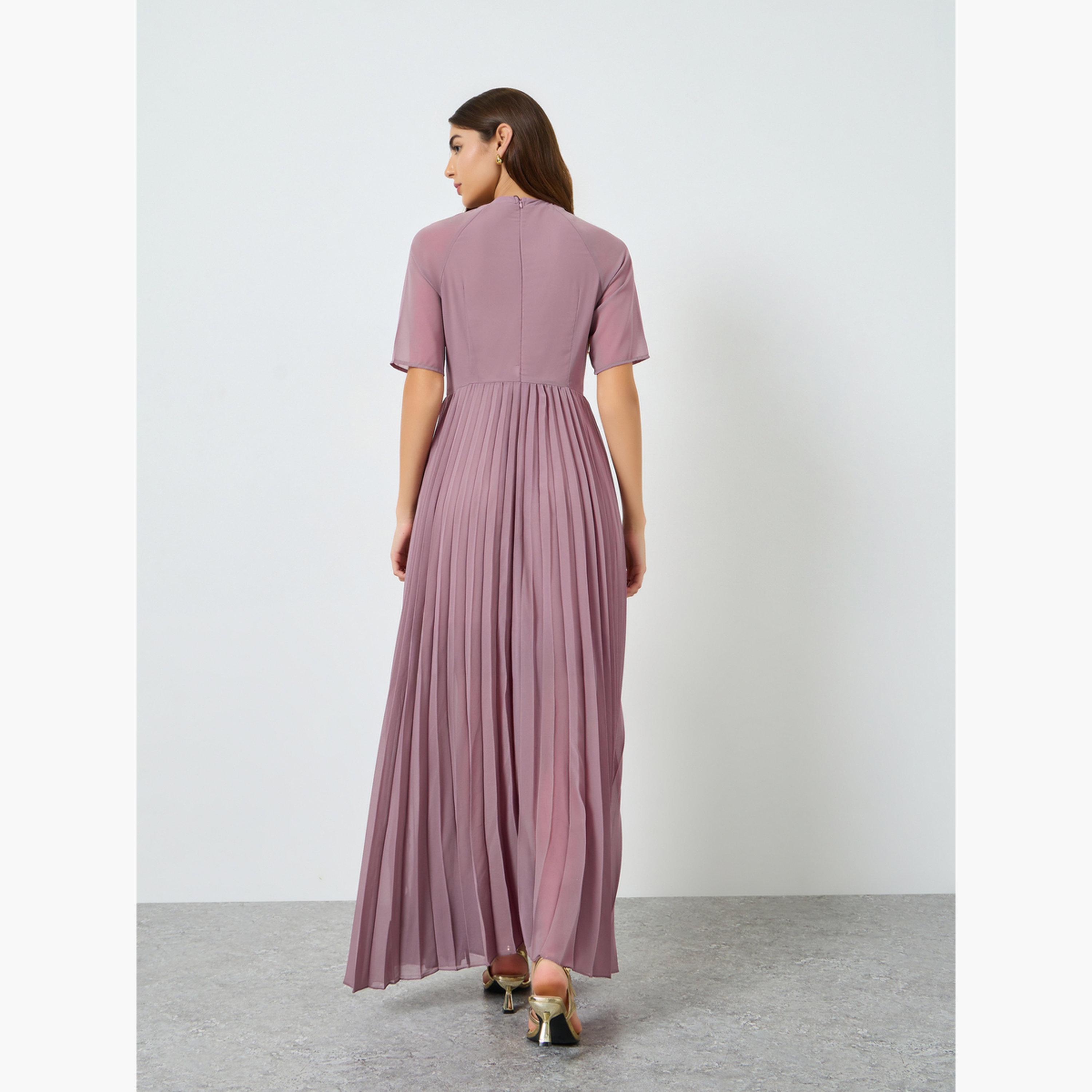 Styli Women Lilac Embroidered Lace Pleated Maxi Dress-women-clothing-dresses-image-4