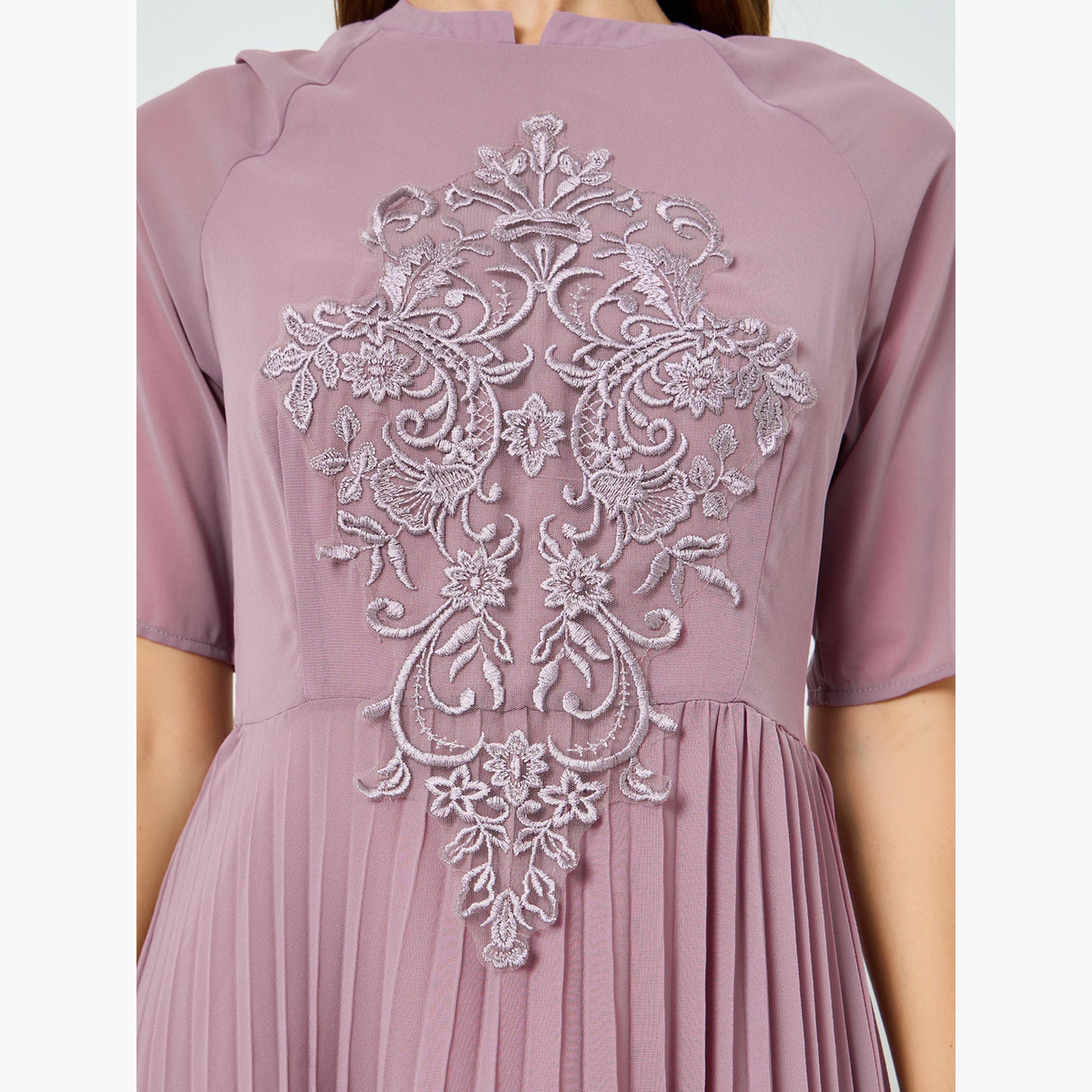 Styli Women Lilac Embroidered Lace Pleated Maxi Dress-women-clothing-dresses-image-5