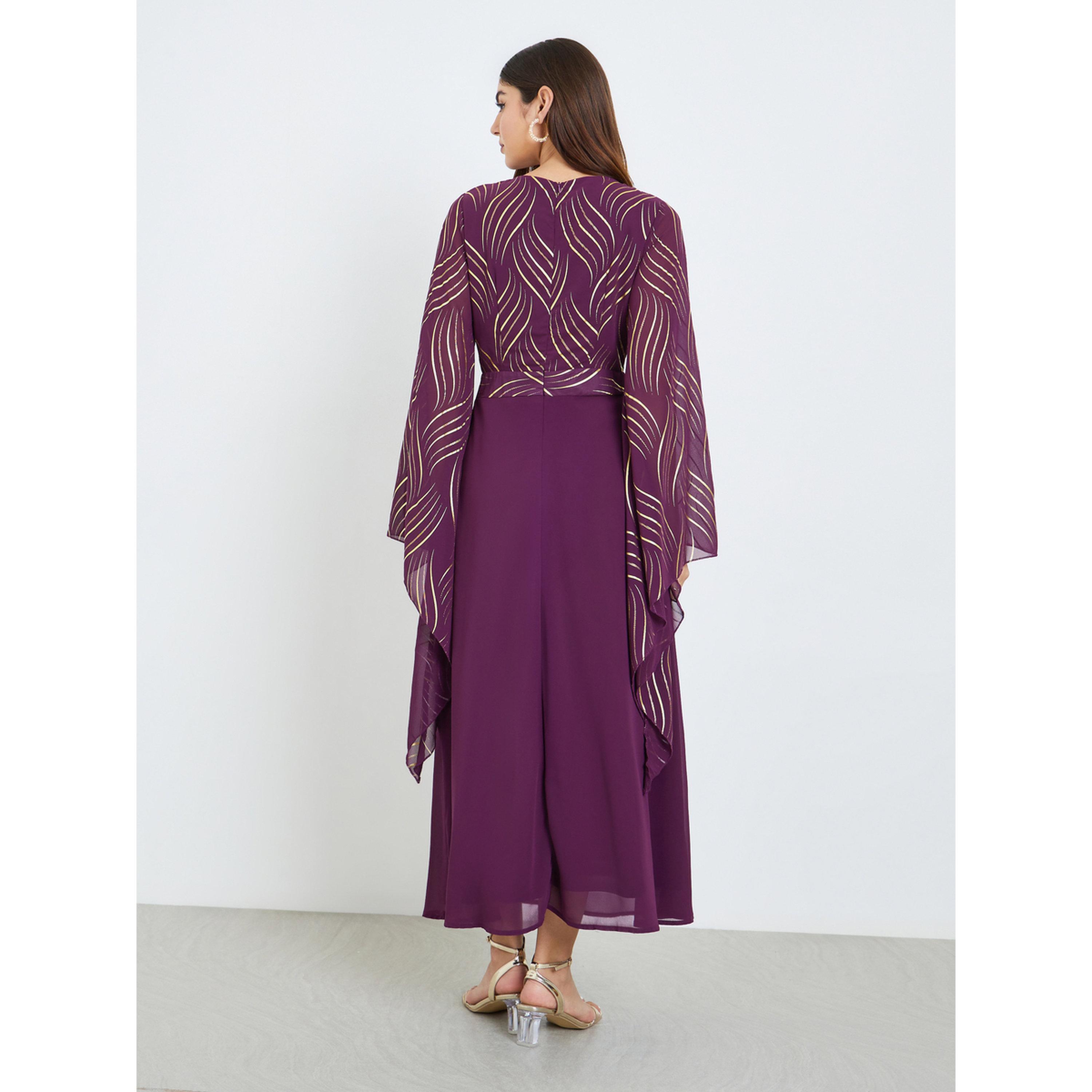 فستان طويل بحافة واسعة وأكمام جرس-women-clothing-dresses-image-5