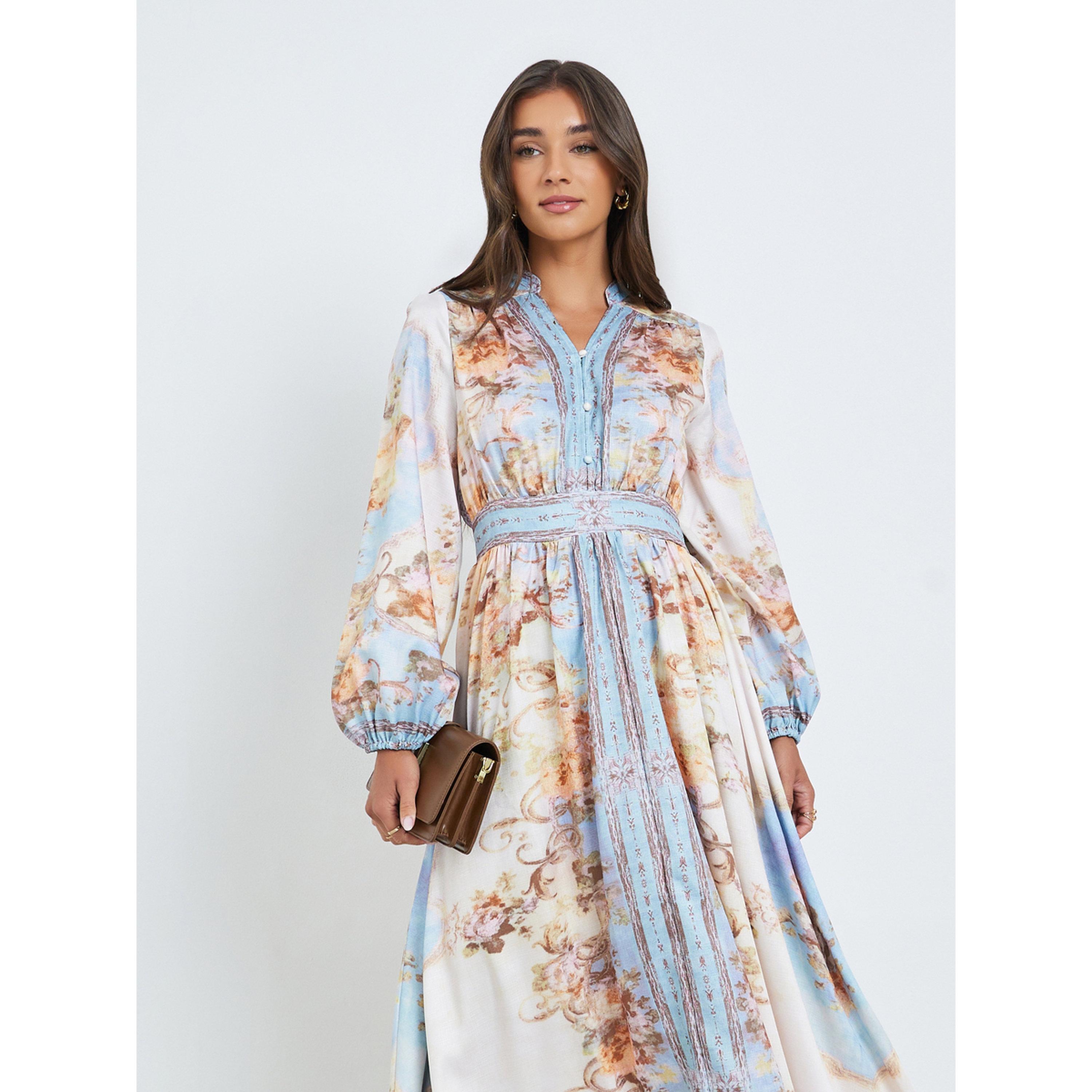 فستان طويل بنمط قميص بطبعة كاملة-women-clothing-dresses-image-2